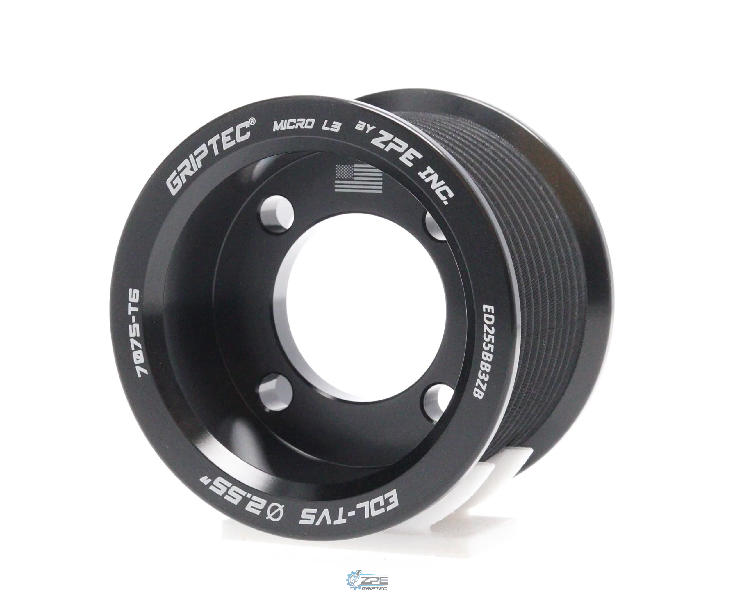 2.55" 11 Rib ZPE GripTec® 2pc Edelbrock TVS L3 Black Pulley Only
