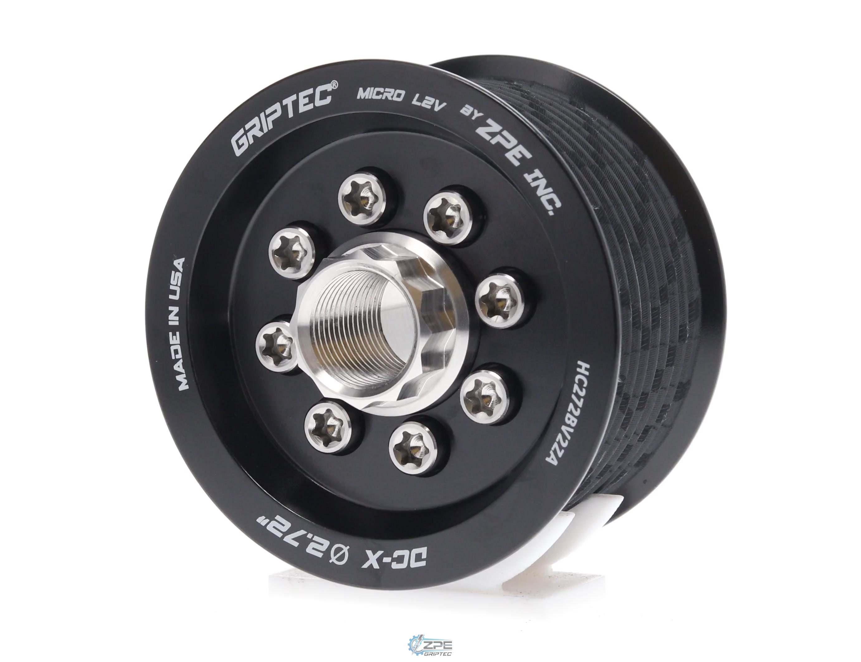 2.72" 10 Rib ZPE GripTec® 2pc HellCat L2V Black Pulley & Hub Kit