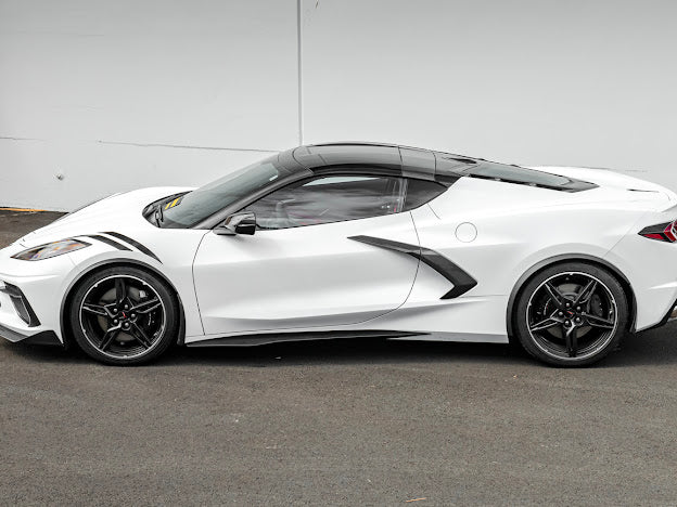2020+ CHEVROLET CORVETTE C8 | SDP PERFORMANCE PACKAGE MATTE BLACK SIDE WHEEL FENDER FLARE EXTENSIONS PAIR
