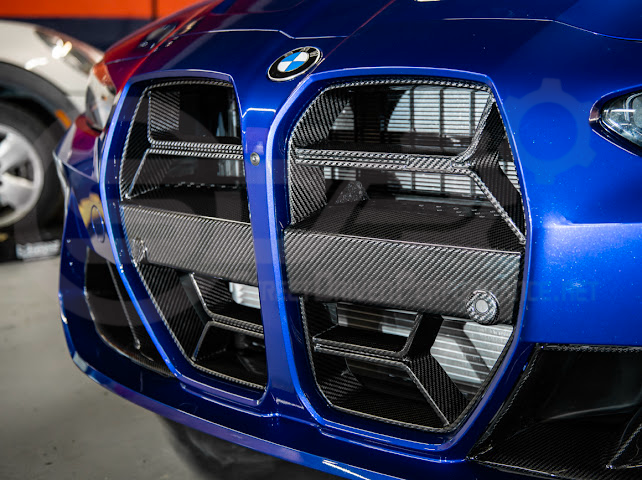 2021-Up BMW G80 M3 & G82 M4 W/ NO ACTIVE CRUISE CONTROL | CSL Style Carbon Fiber Front Kidney Grille Replacement