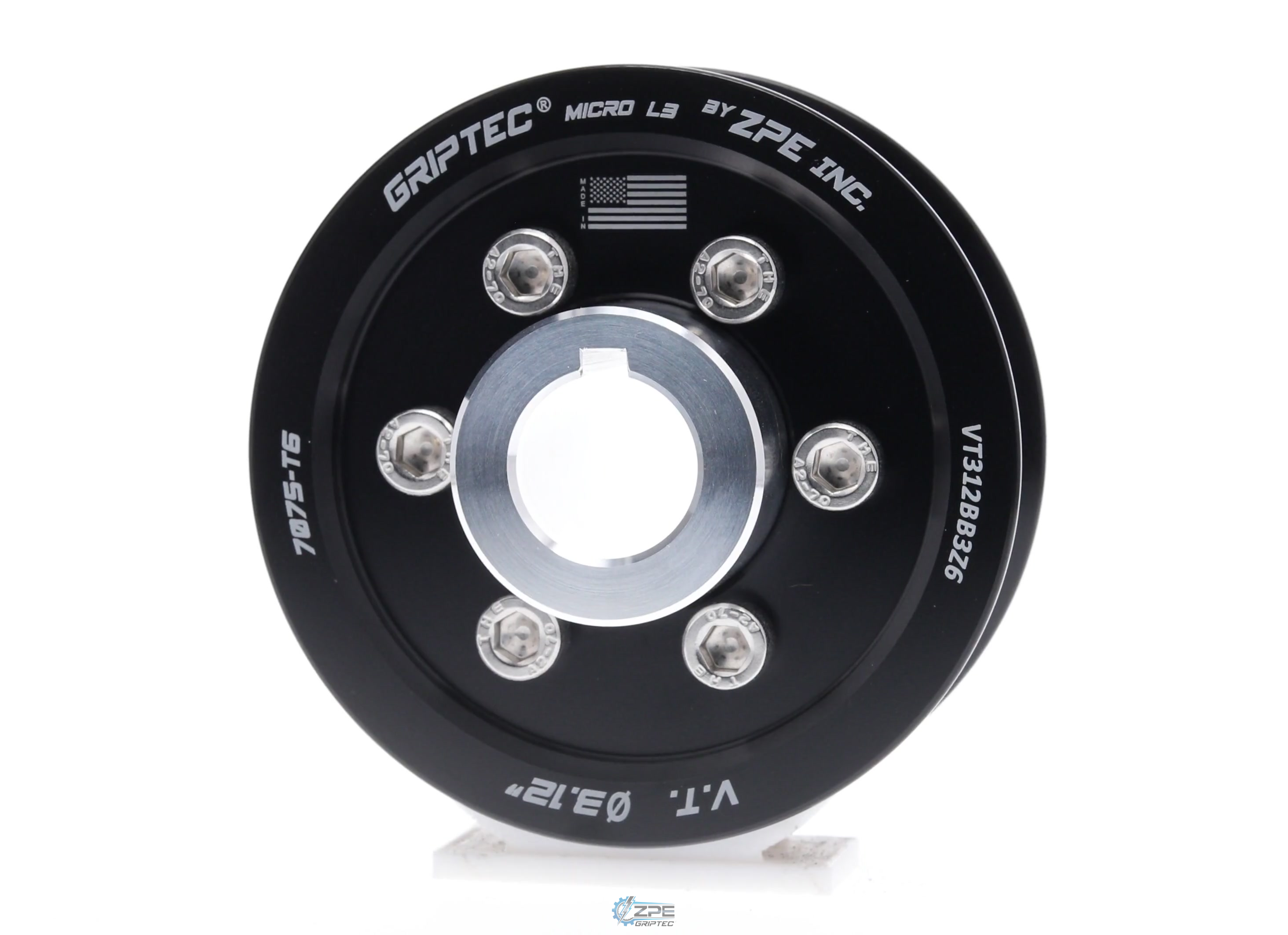3.12" 6 Rib ZPE GripTec® 2pc Vortech YSi/JT/V3 L3 Black Pulley & Hub Kit