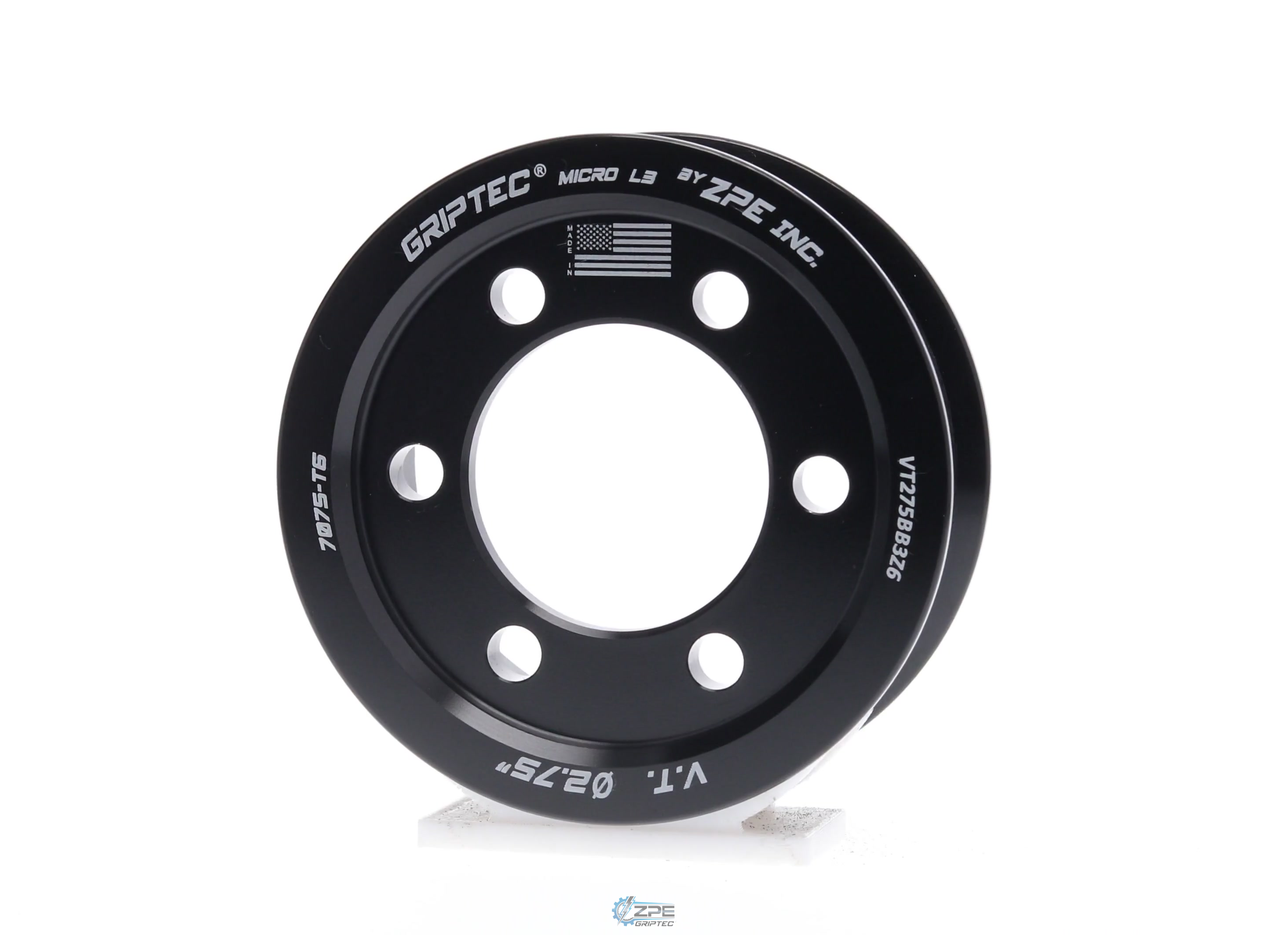 2.75" 6 Rib ZPE GripTec® 2pc Vortech YSi/JT/V3 L3 Black Pulley Only