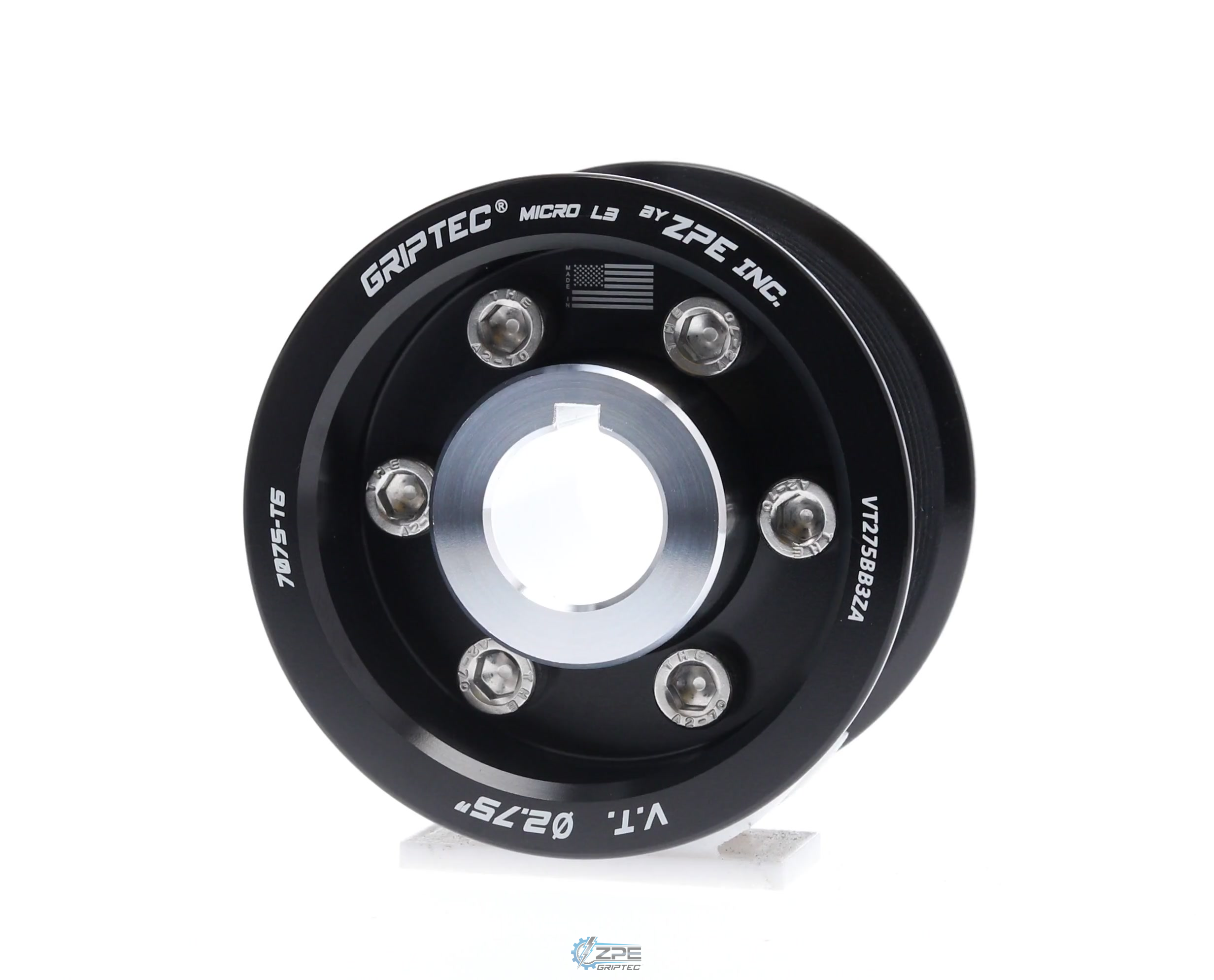 2.75" 10 Rib ZPE GripTec® 2pc Vortech YSi/JT/V3 L3 Black Pulley & Hub Kit