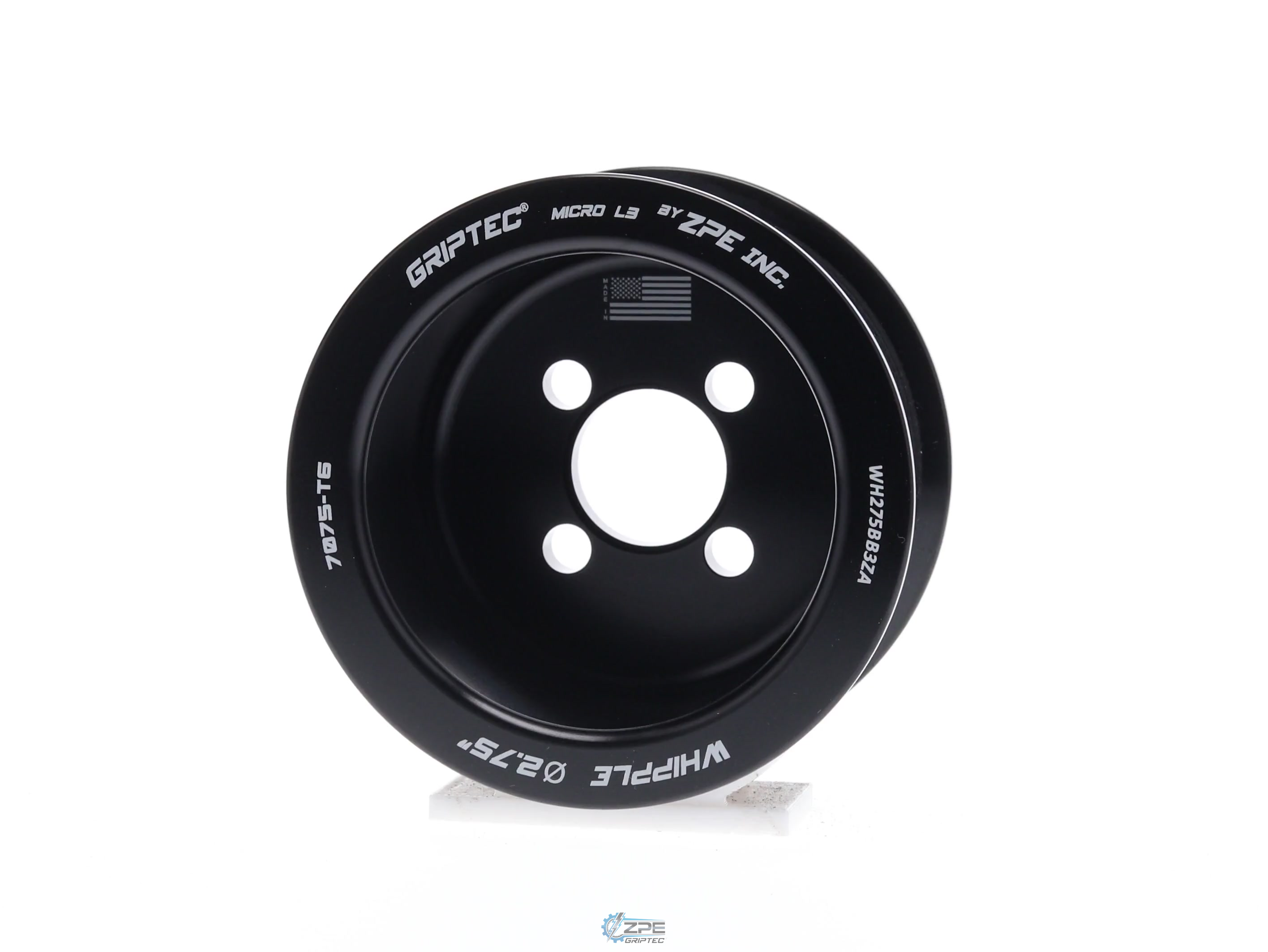 2.75" 10 Rib ZPE GripTec® Whipple Standard L3 Black Pulley