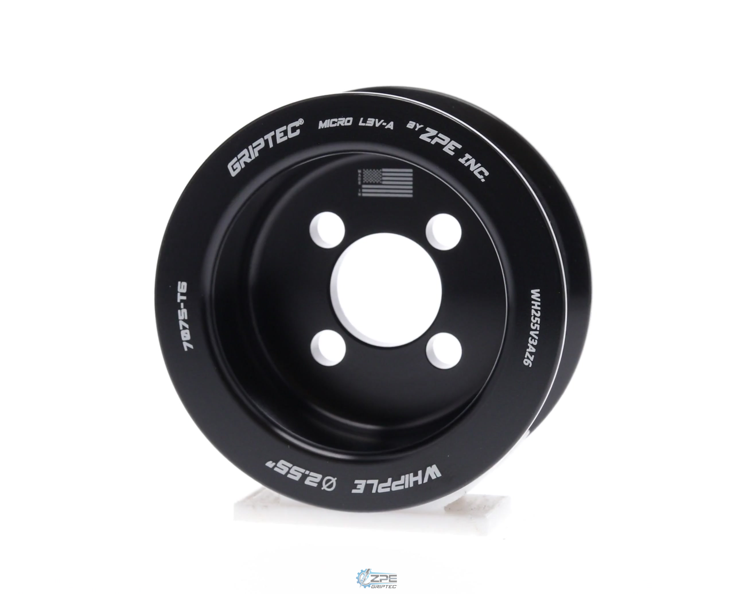 2.55" 6 Rib ZPE GripTec® Whipple Standard L3V-A Black Pulley