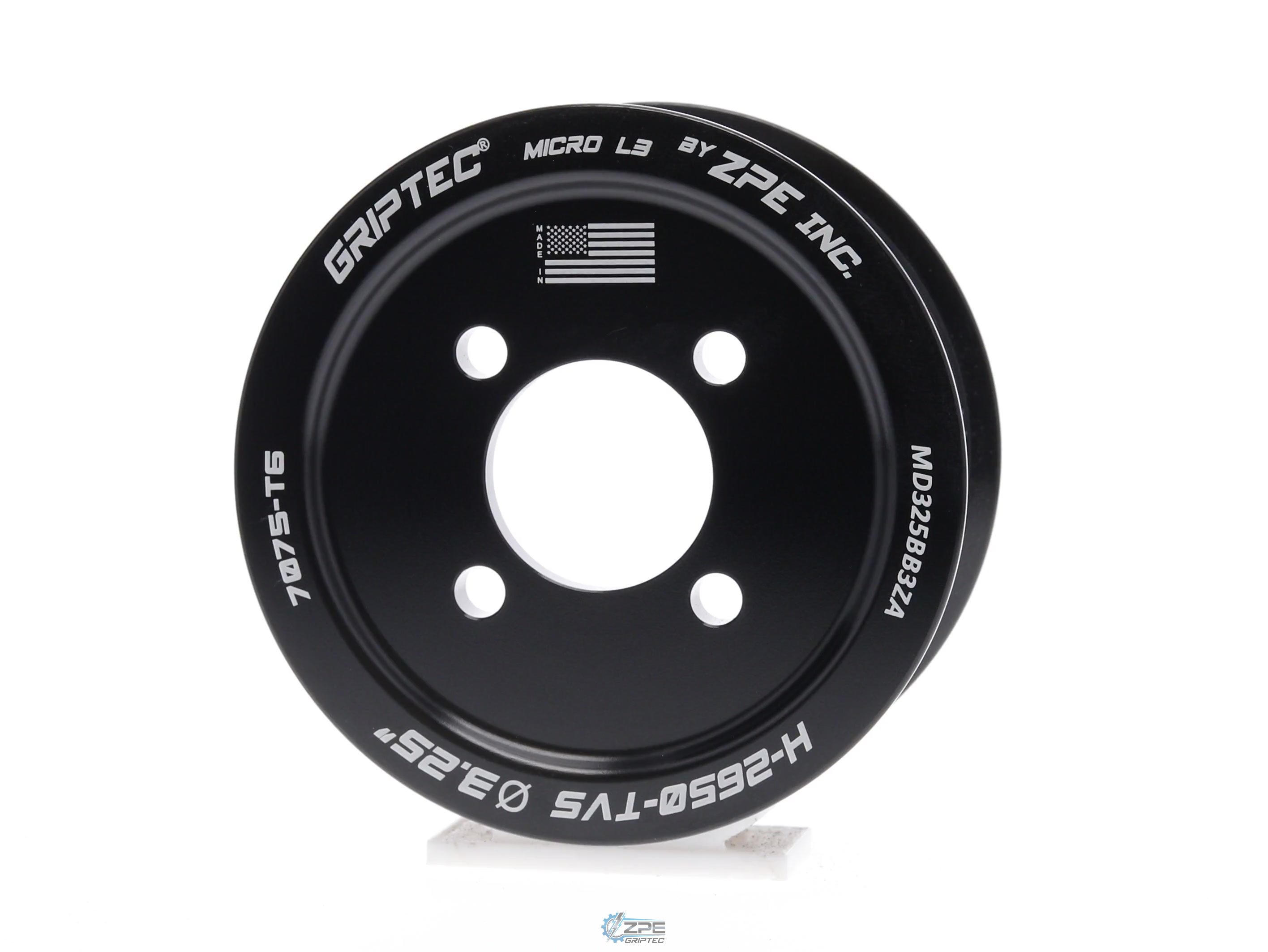 3.25" 10 Rib ZPE GripTec® 2pc Magnuson Dodge Hemi 2650 TVS L3 Black Pulley Only