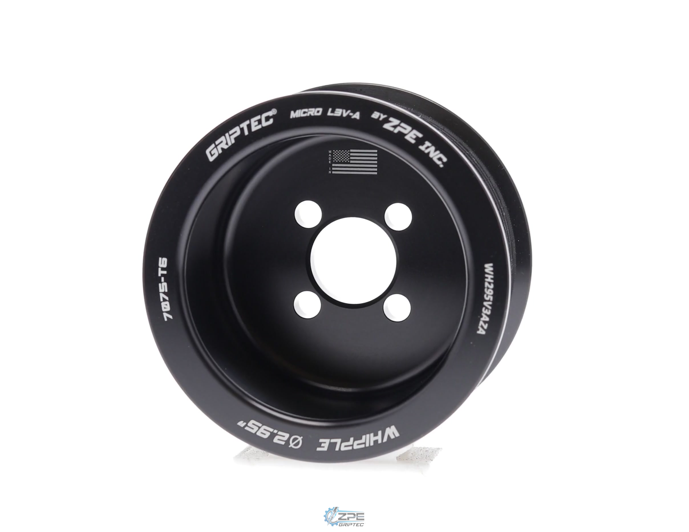 2.95" 10 Rib ZPE GripTec® Whipple Standard L3V-A Black Pulley