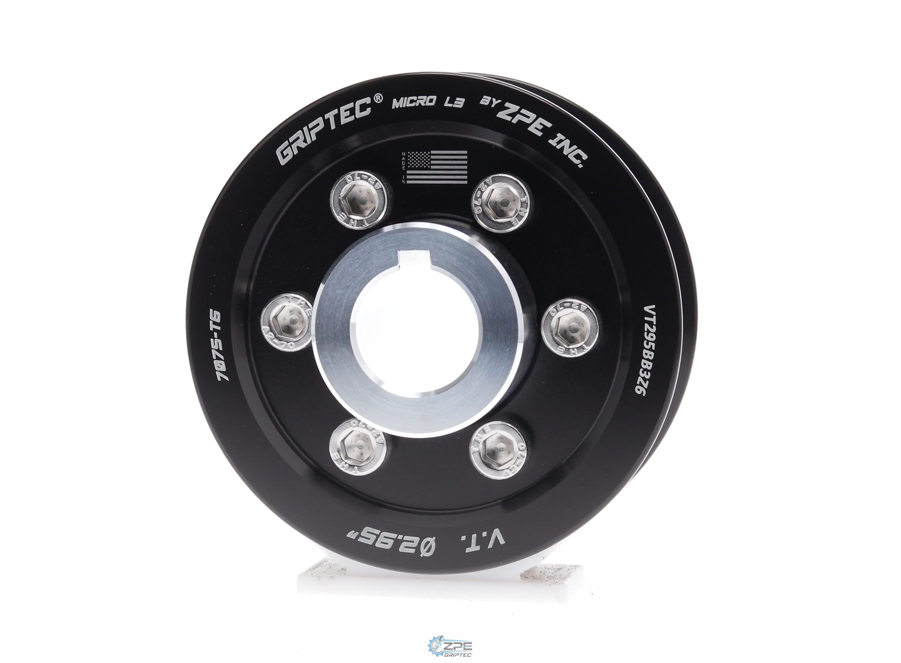 2.95" 6 Rib ZPE GripTec® 2pc Vortech YSi/JT/V3 L3 Black Pulley & Hub Kit
