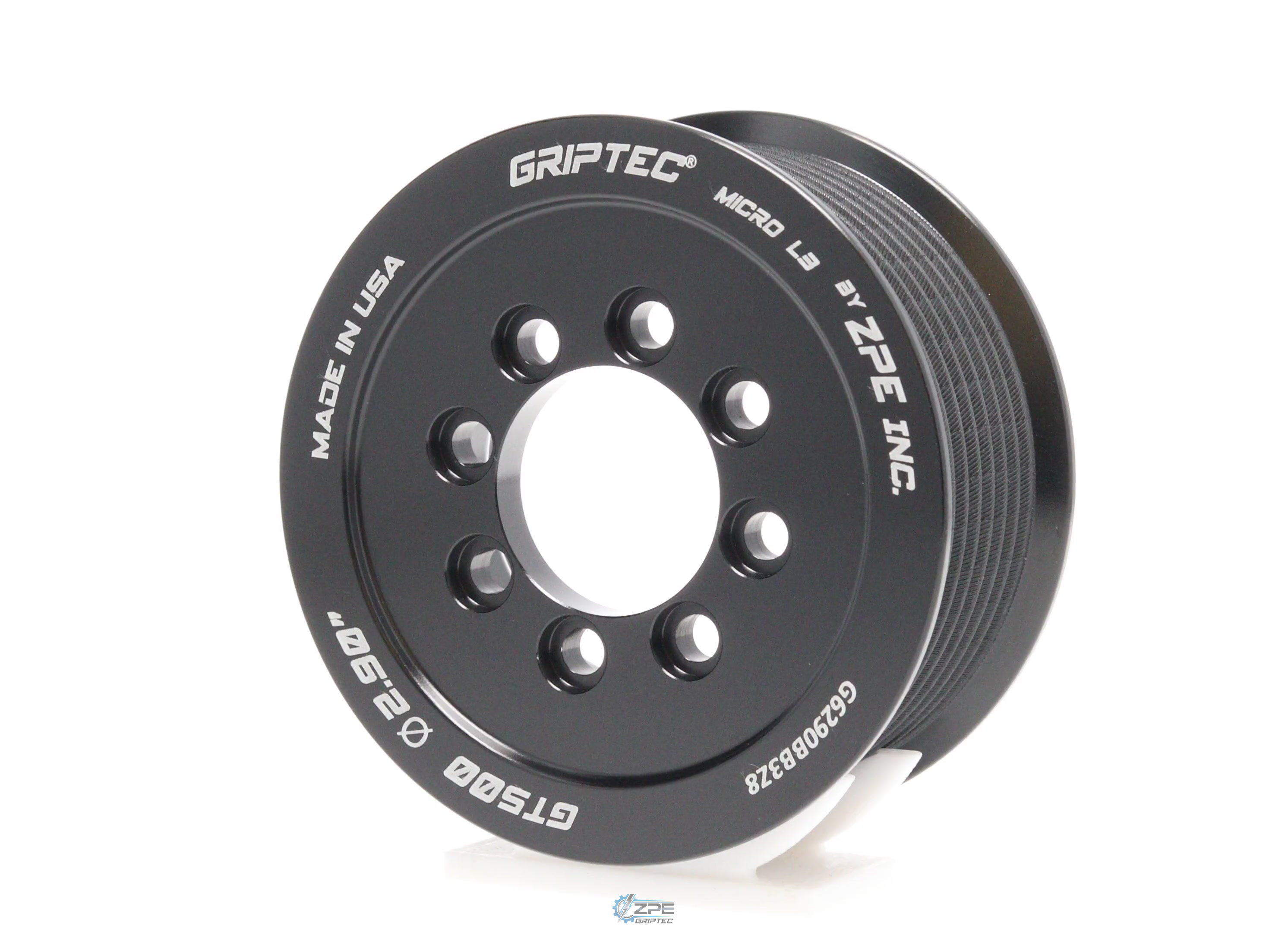 2.90" 8 Rib ZPE GripTec® 2pc 2020+ GT500 L3 Black Pulley Only