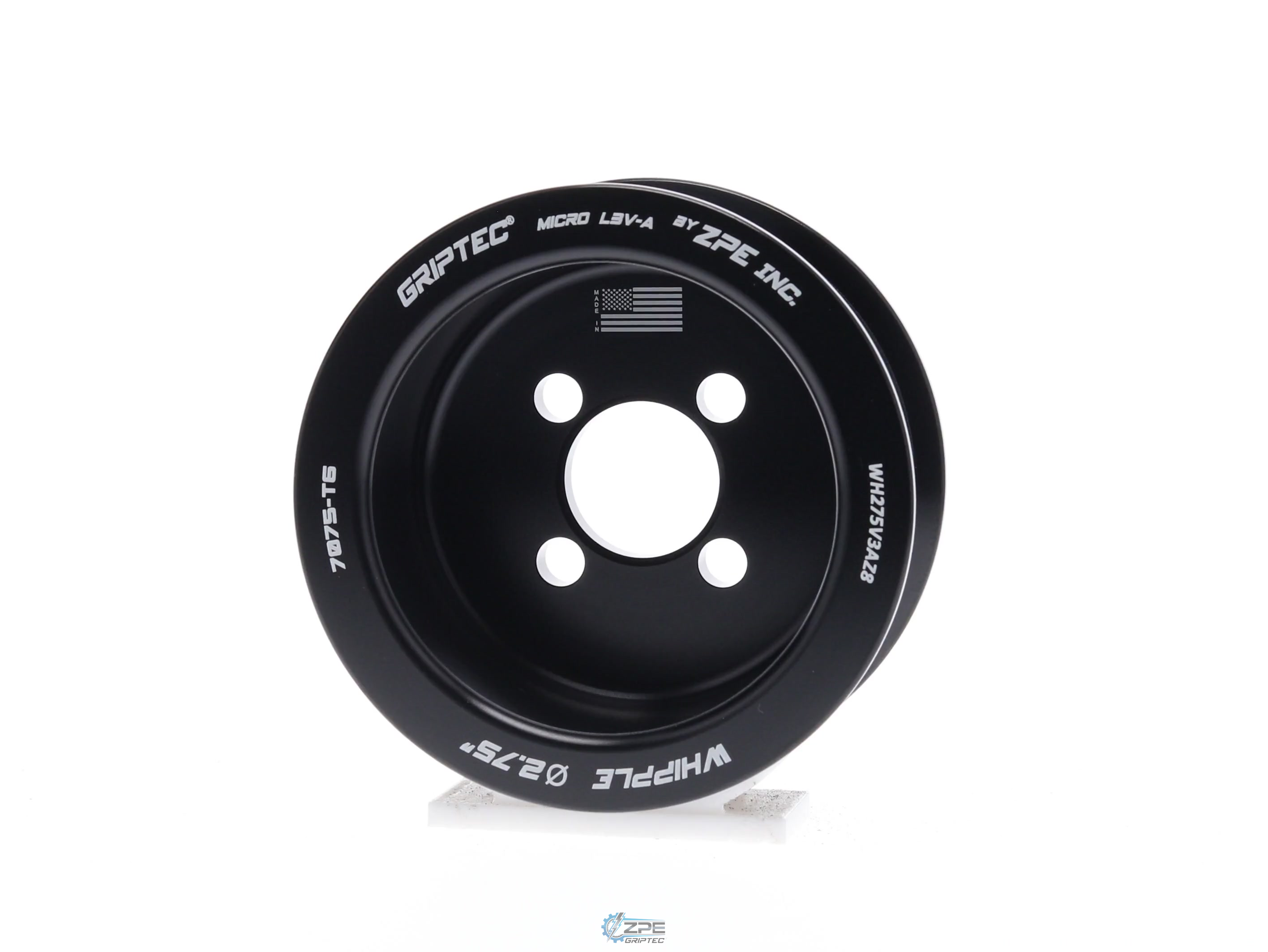 2.75" 8 Rib ZPE GripTec® Whipple Standard L3V-A Black Pulley