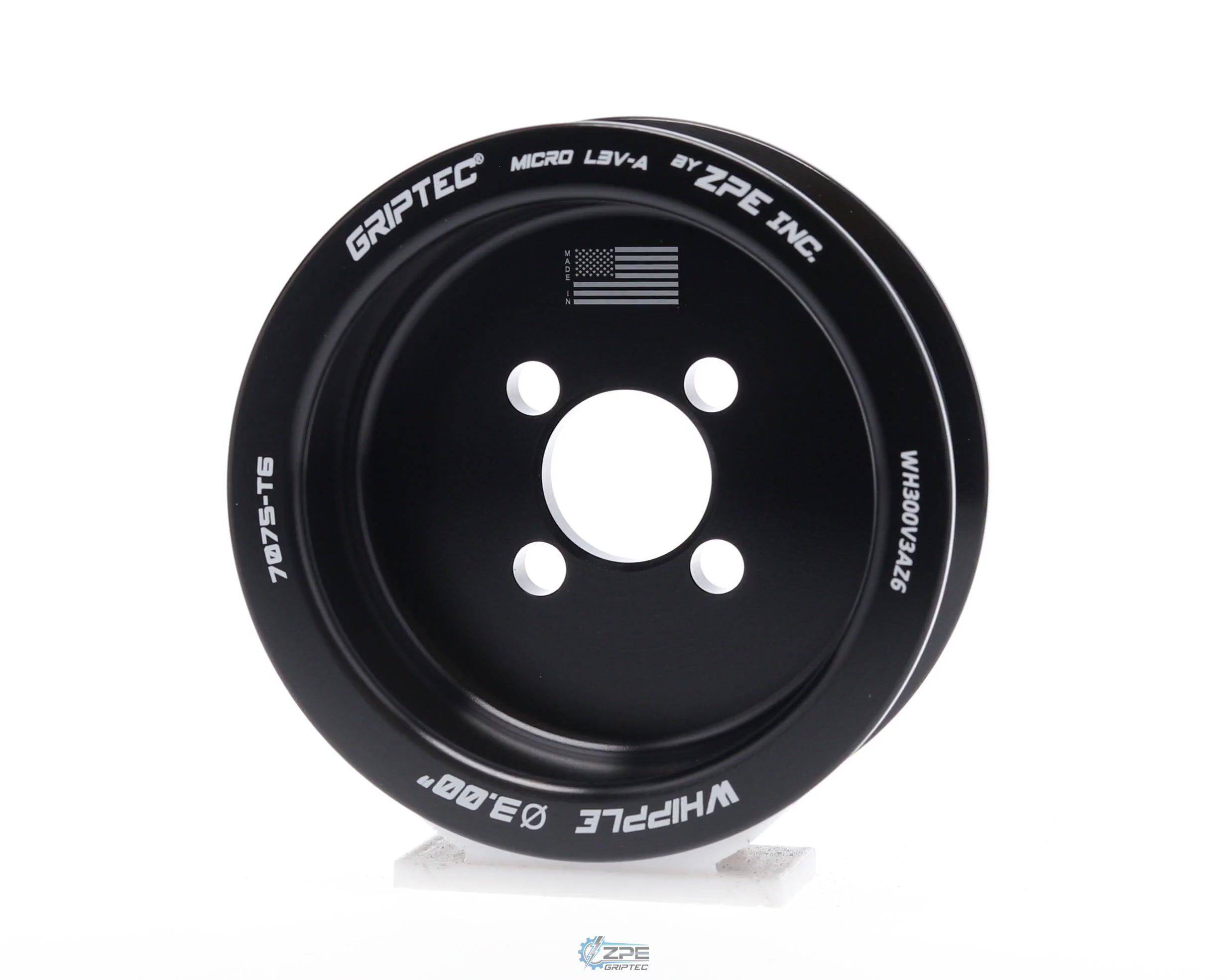 3.00" 6 Rib ZPE GripTec® Whipple Standard L3V-A Black Pulley