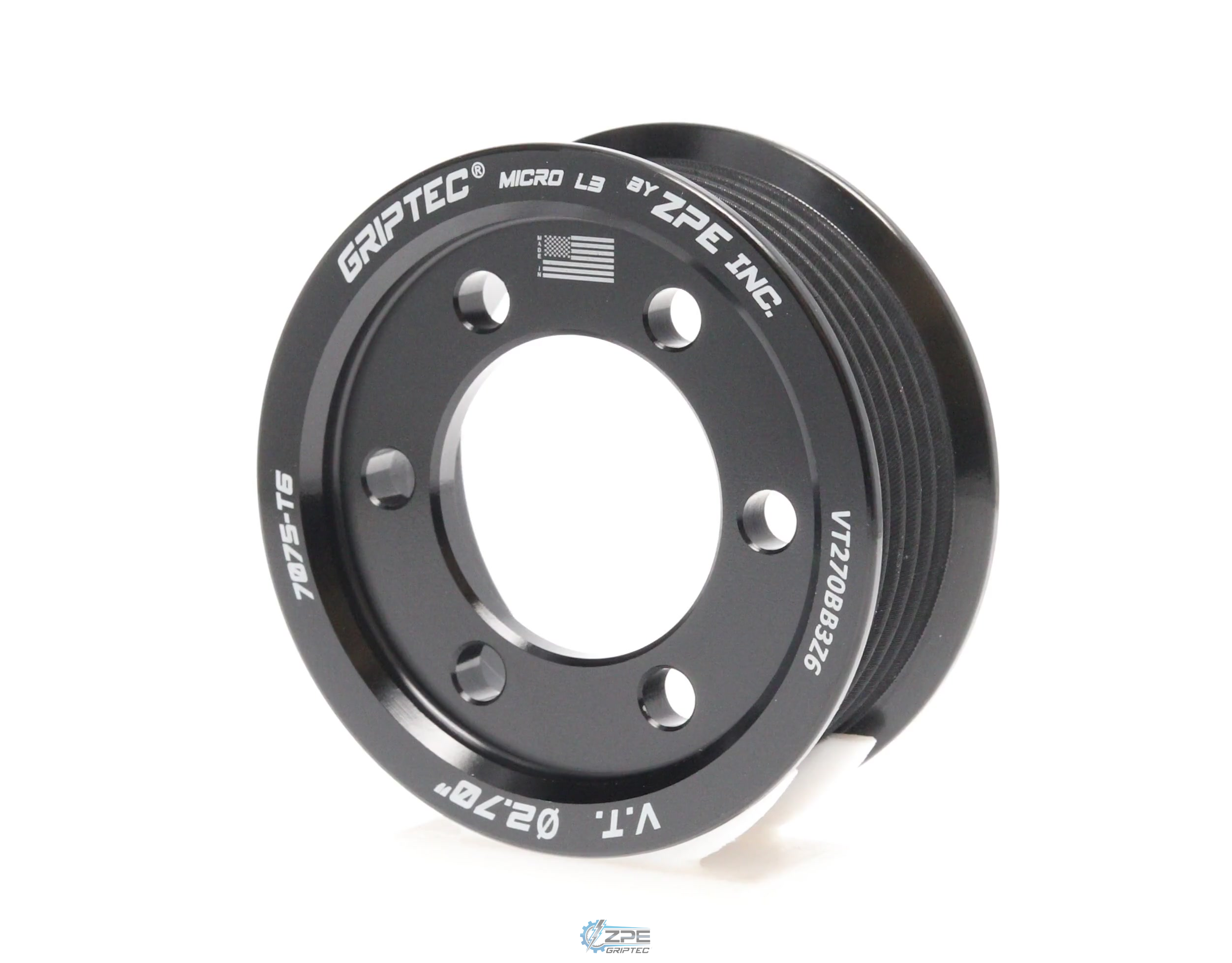 2.70" 6 Rib ZPE GripTec® 2pc Vortech YSi/JT/V3 L3 Black Pulley Only