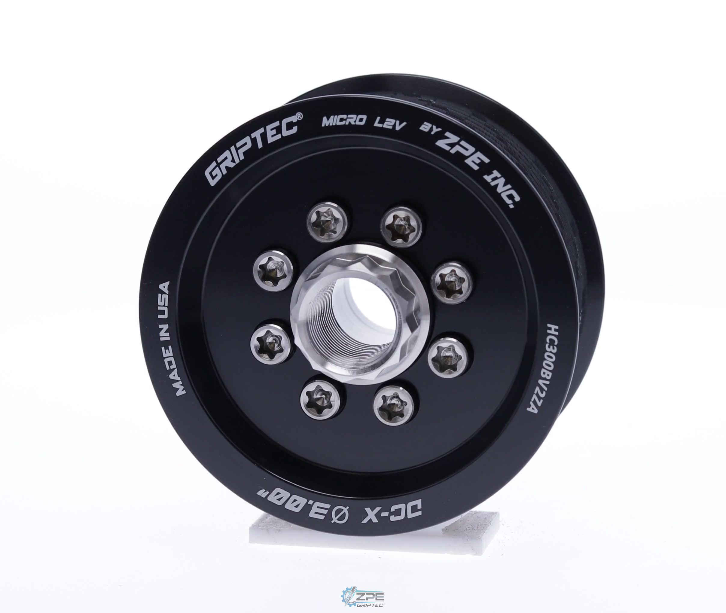 3.00" 10 Rib ZPE GripTec® 2pc HellCat L2V Black Pulley & Hub Kit