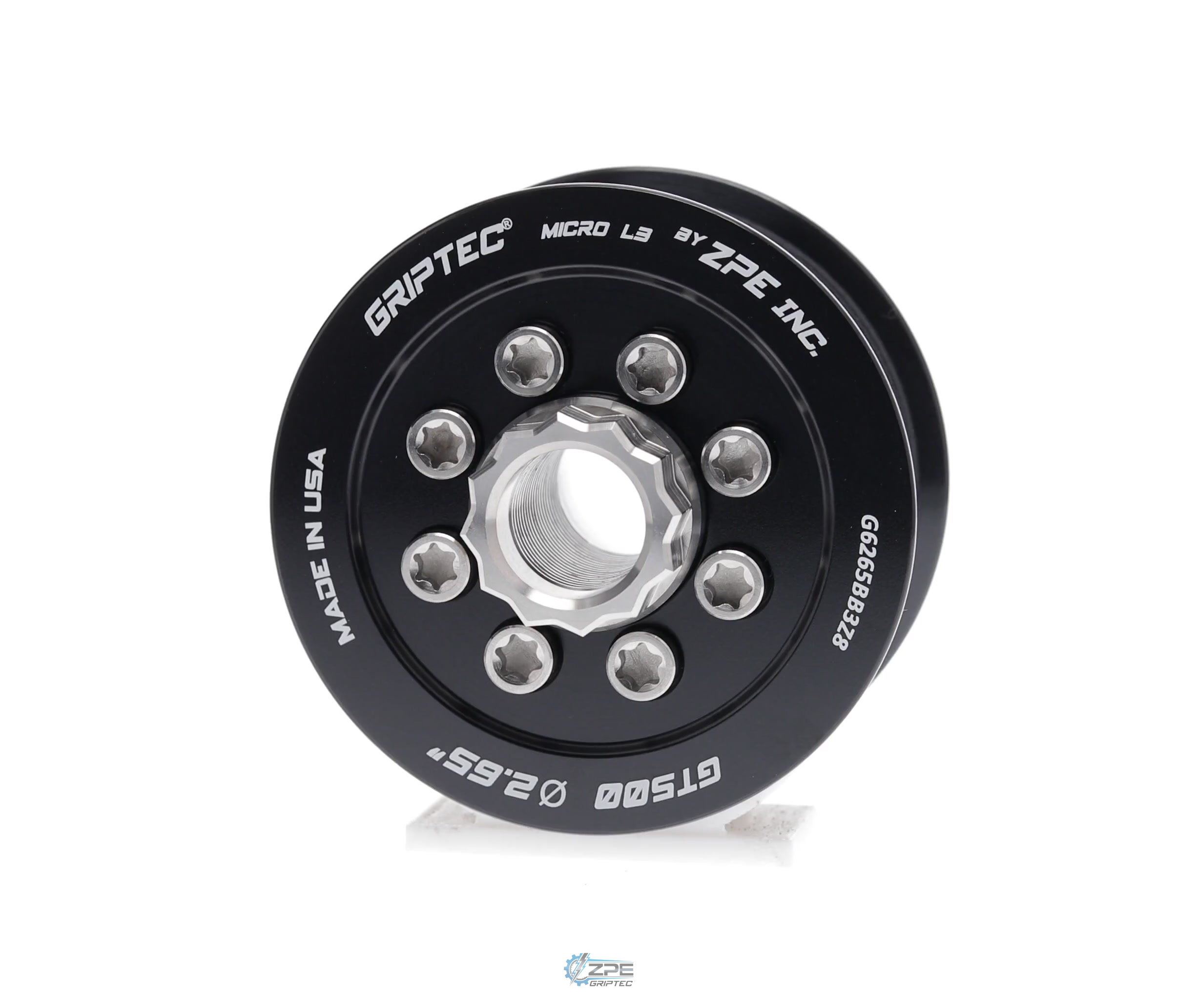 2.65" 8 Rib ZPE GripTec® 2pc 2020+ GT500 L3 Black Pulley & Hub Kit