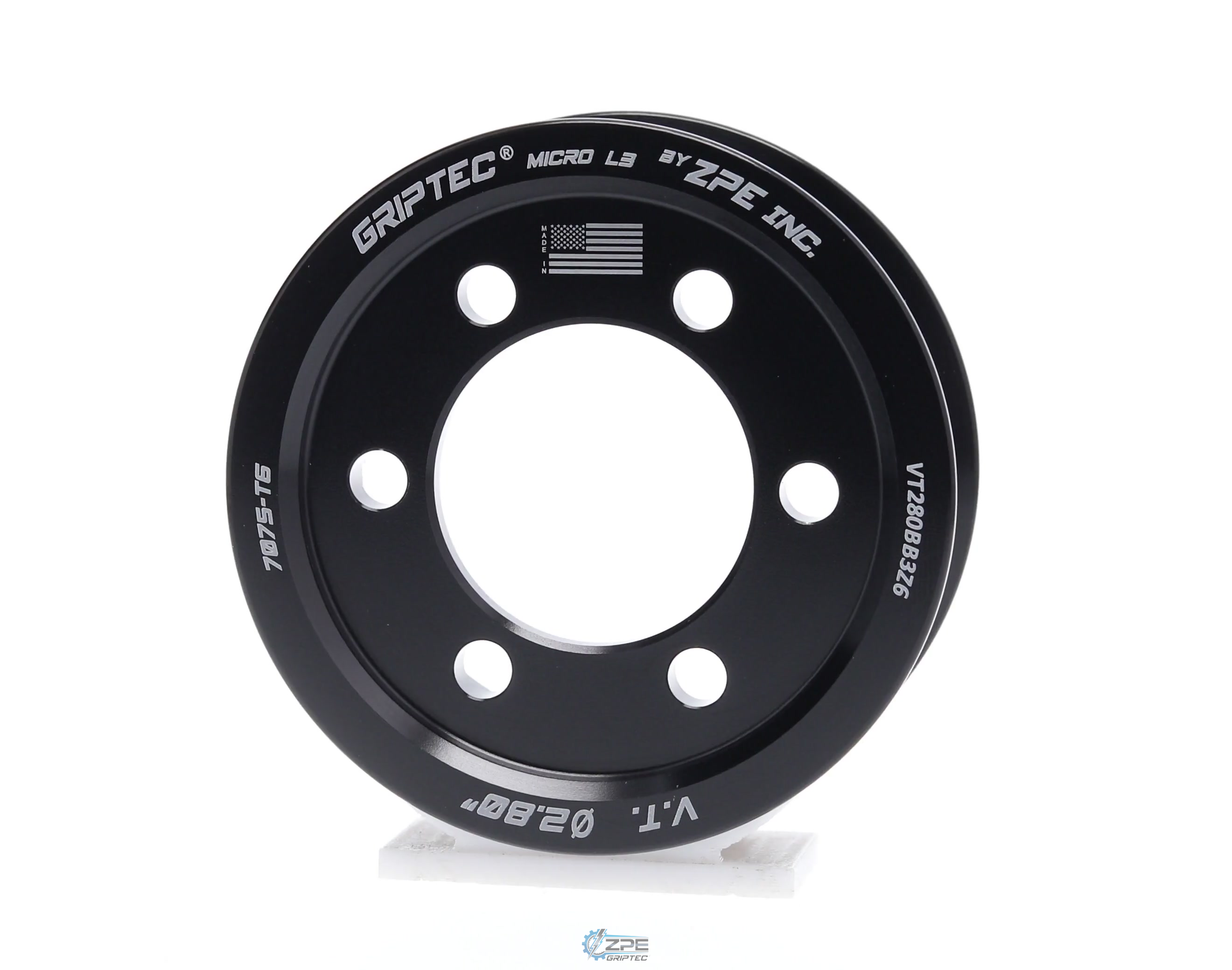 2.80" 6 Rib ZPE GripTec® 2pc Vortech YSi/JT/V3 L3 Black Pulley Only