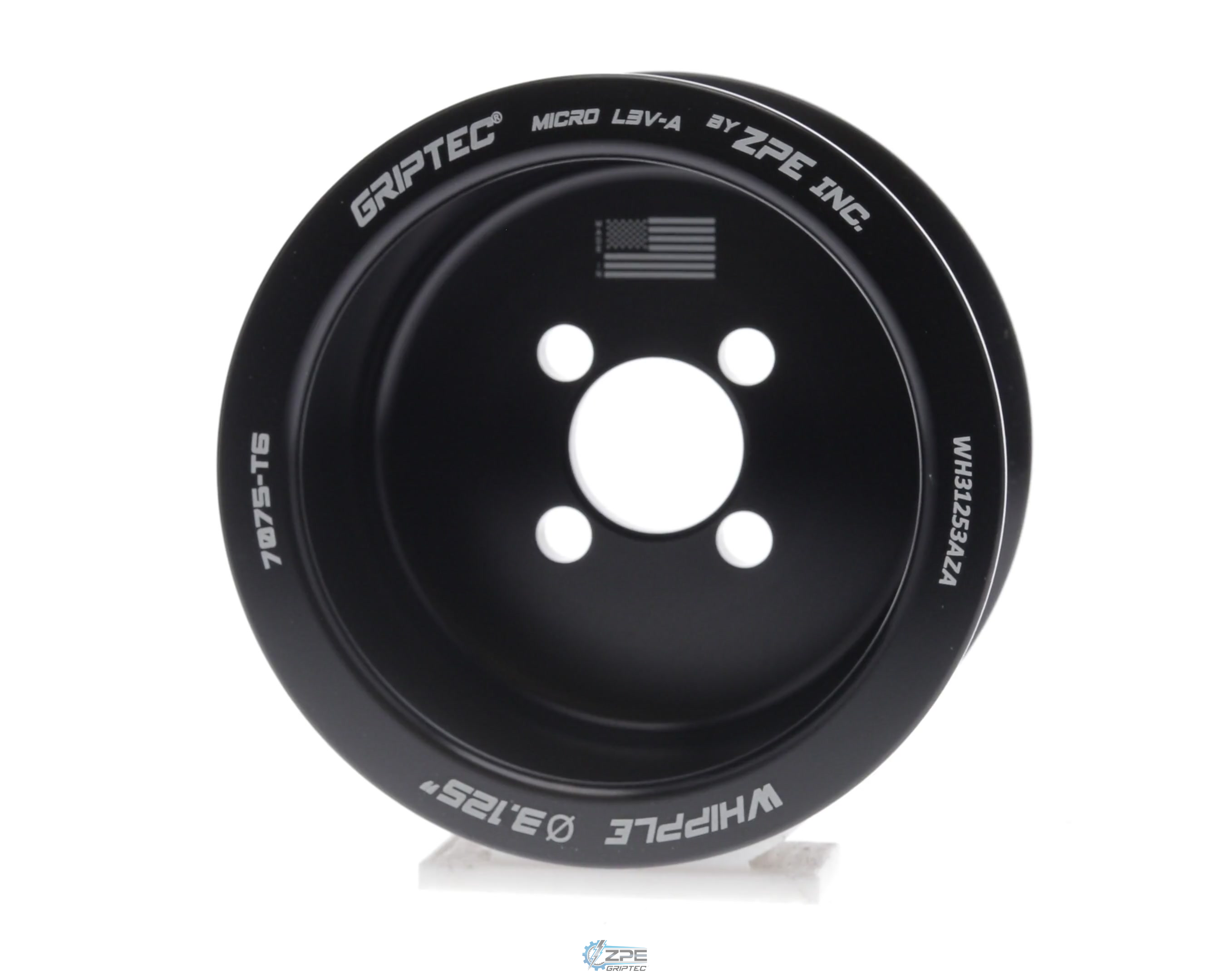 3.125" 10 Rib ZPE GripTec® Whipple Standard L3V-A Black Pulley