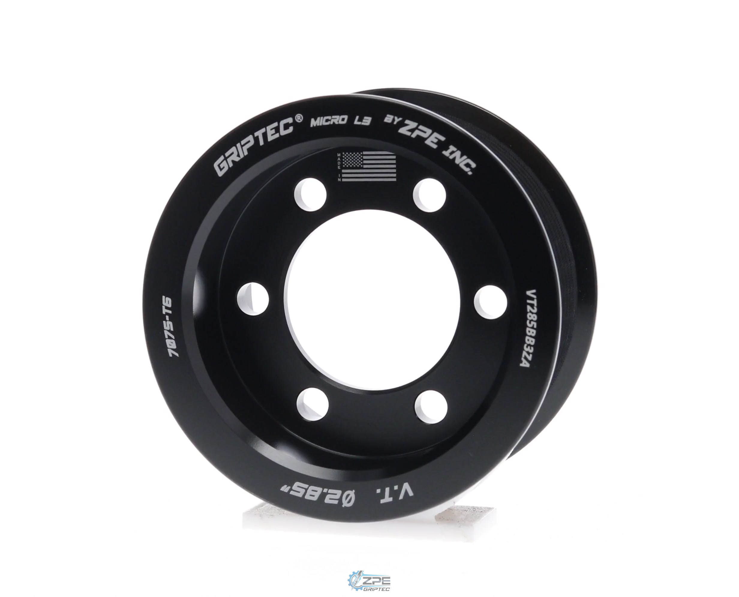 2.85" 10 Rib ZPE GripTec® 2pc Vortech YSi/JT/V3 L3 Black Pulley Only