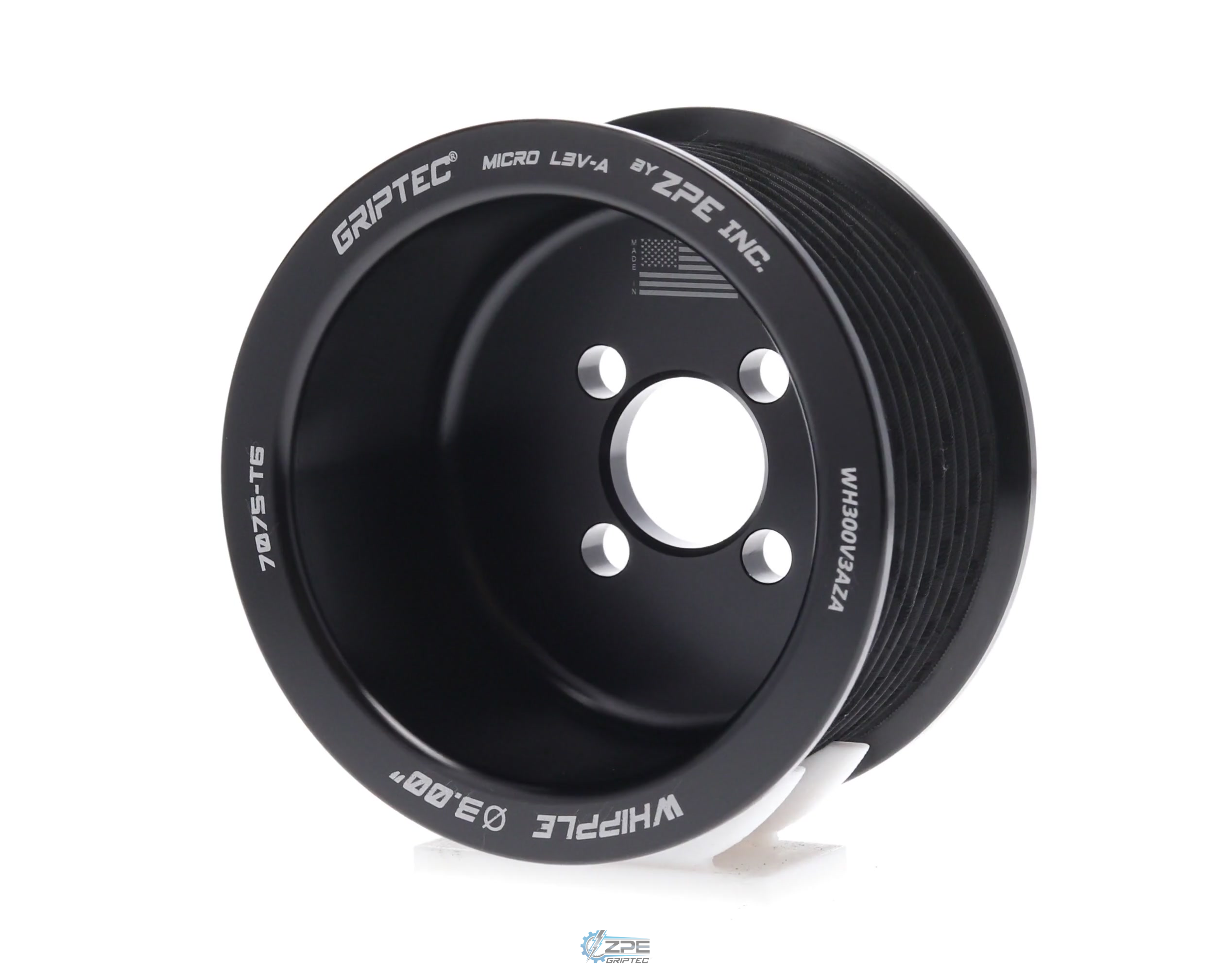 3.00" 10 Rib ZPE GripTec® Whipple Standard L3V-A Black Pulley