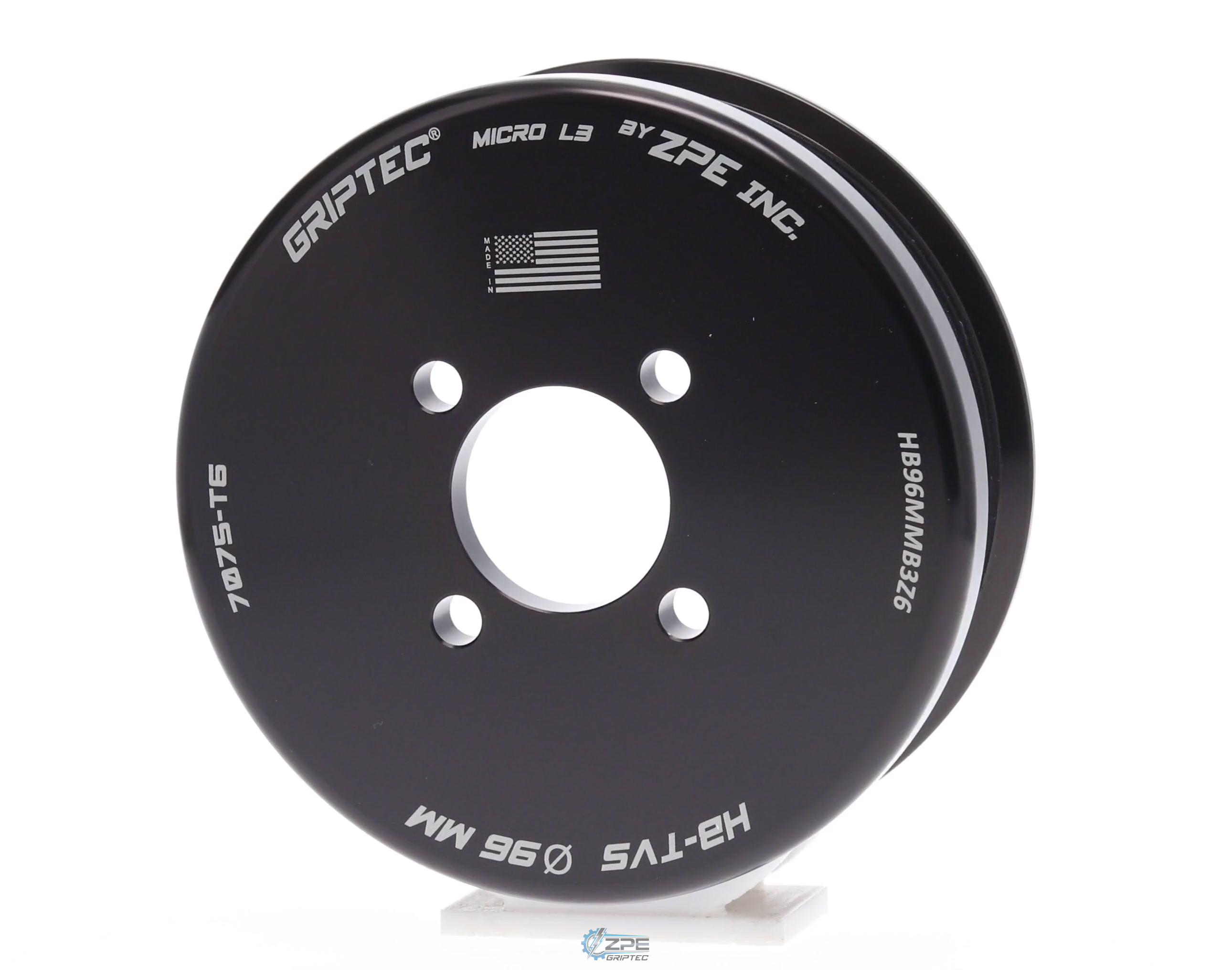 96mm 6 Rib ZPE GripTec® 2pc Magnuson Heartbeat TVS L3 Black Pulley Only