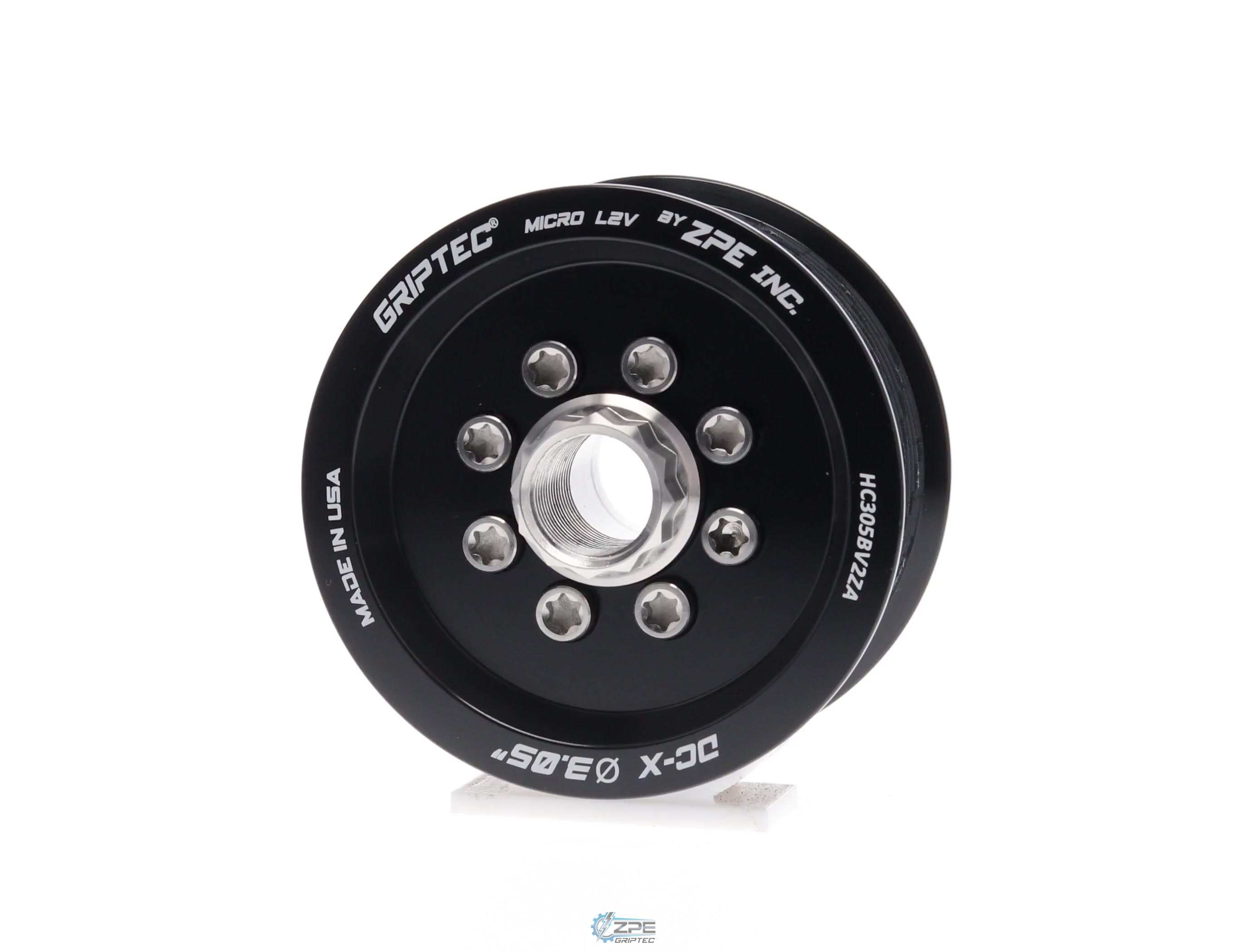 3.05" 10 Rib ZPE GripTec® 2pc HellCat L2V Black Pulley & Hub Kit