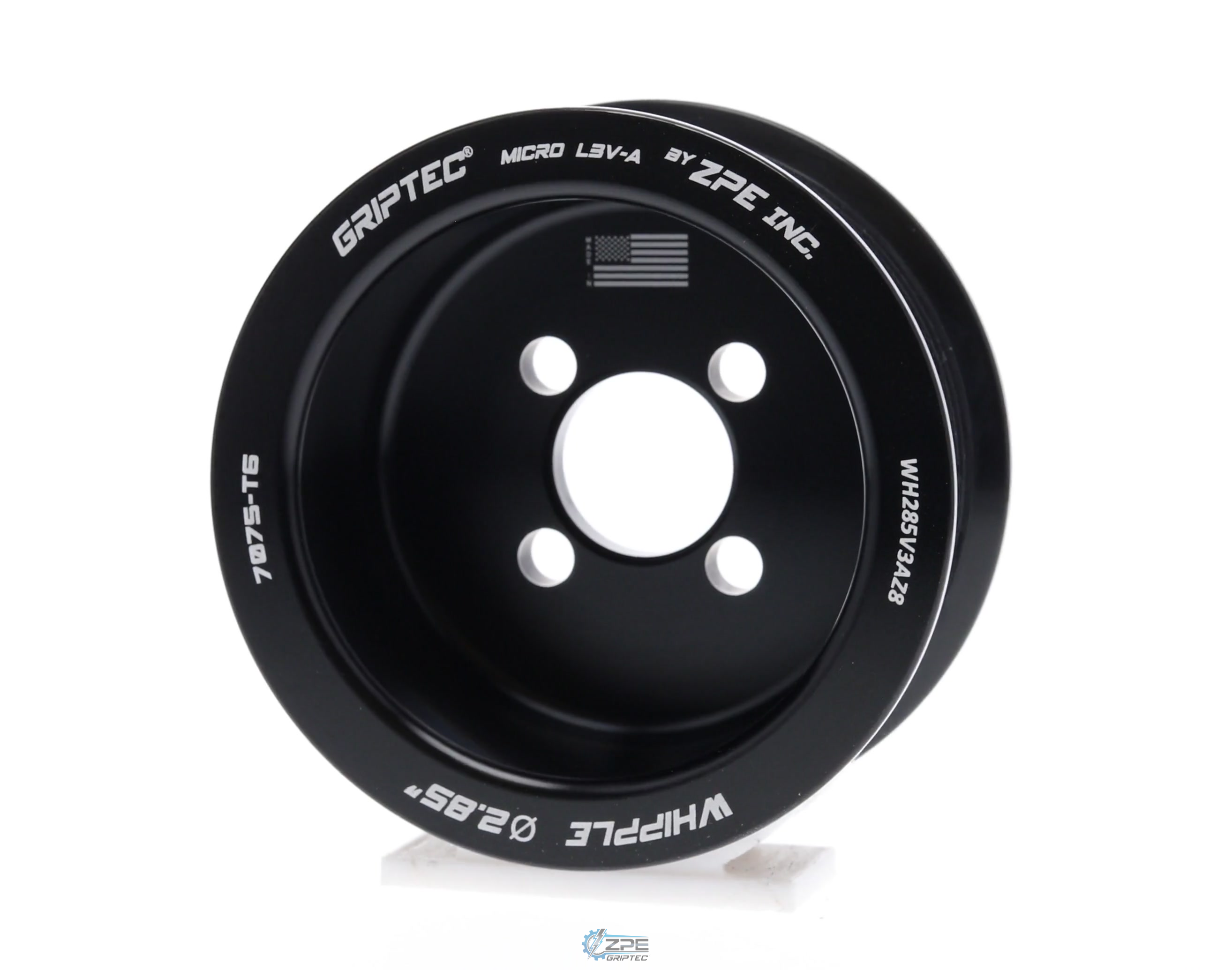 2.85" 8  Rib ZPE GripTec® Whipple Standard L3V-A Black Pulley