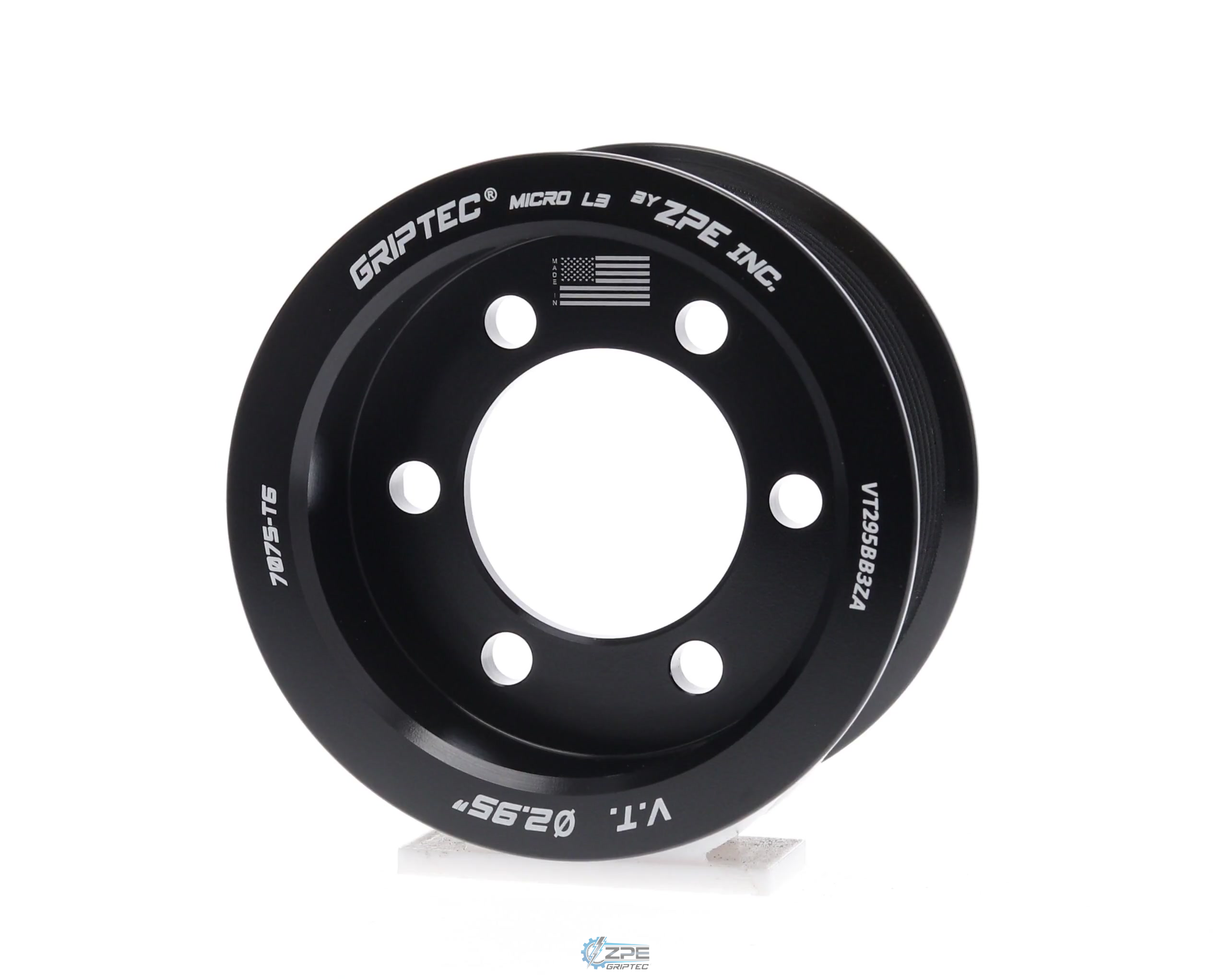 2.95" 10 Rib ZPE GripTec® 2pc Vortech YSi/JT/V3 L3 Black Pulley Only