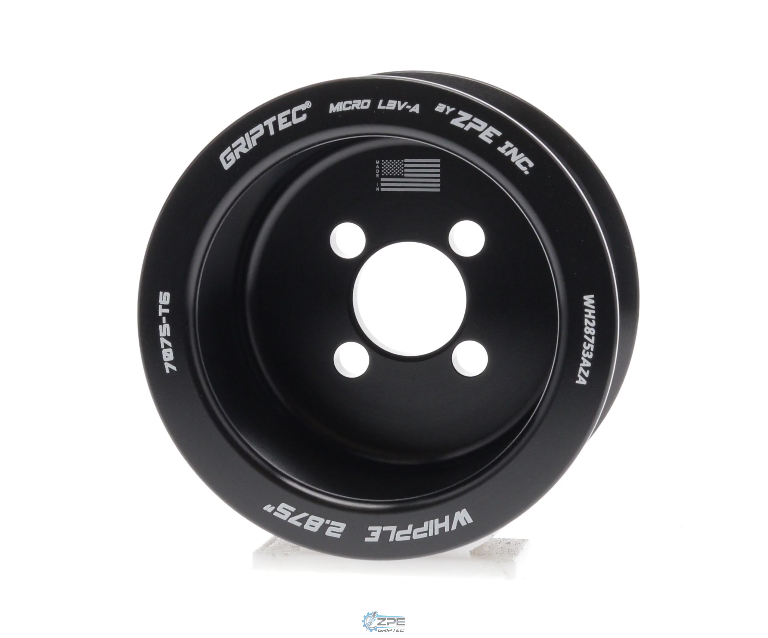 2.875" 10  Rib ZPE GripTec® Whipple Standard L3V-A Black Pulley