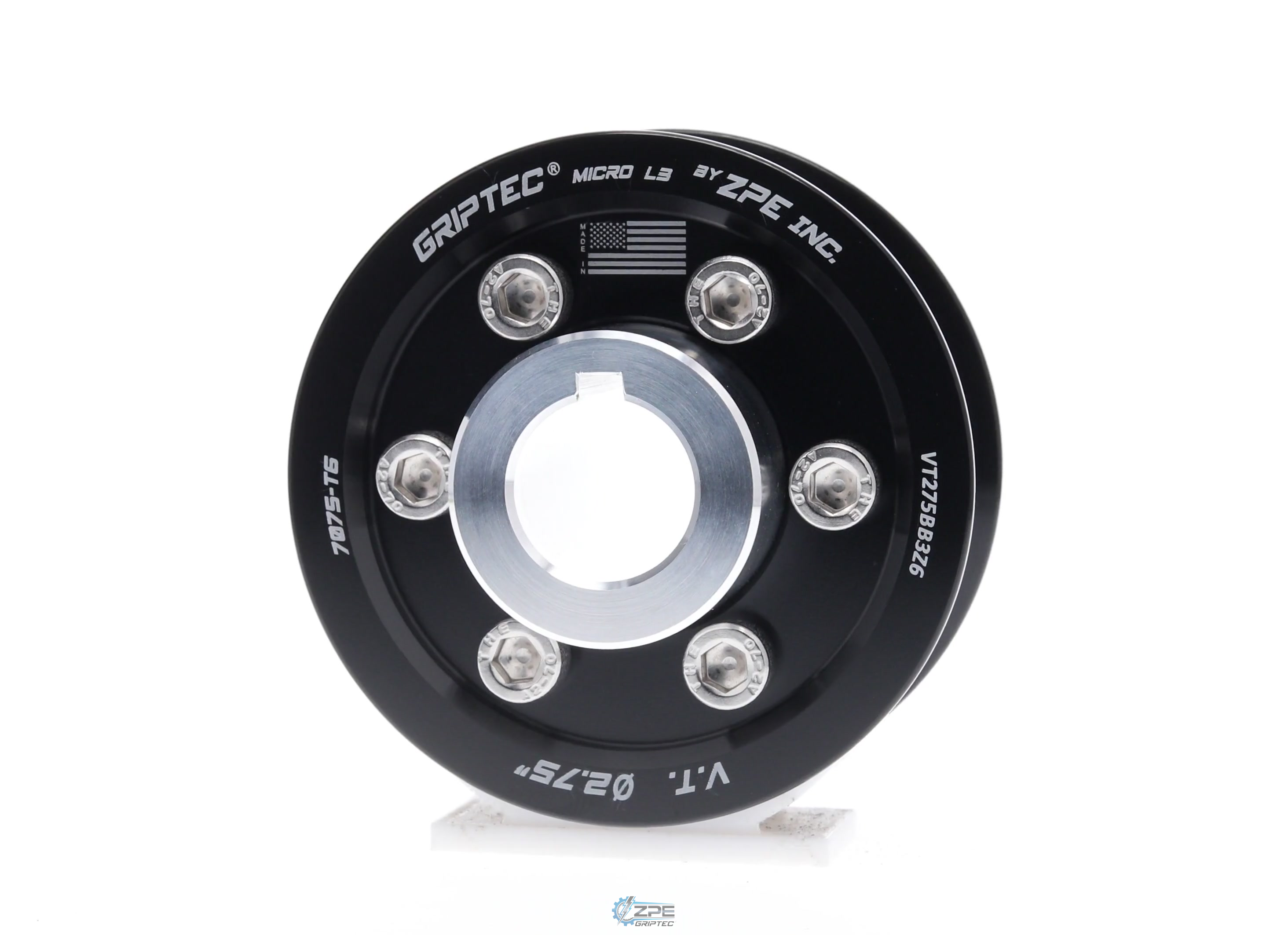 2.75" 6 Rib ZPE GripTec® 2pc Vortech YSi/JT/V3 L3 Black Pulley & Hub Kit