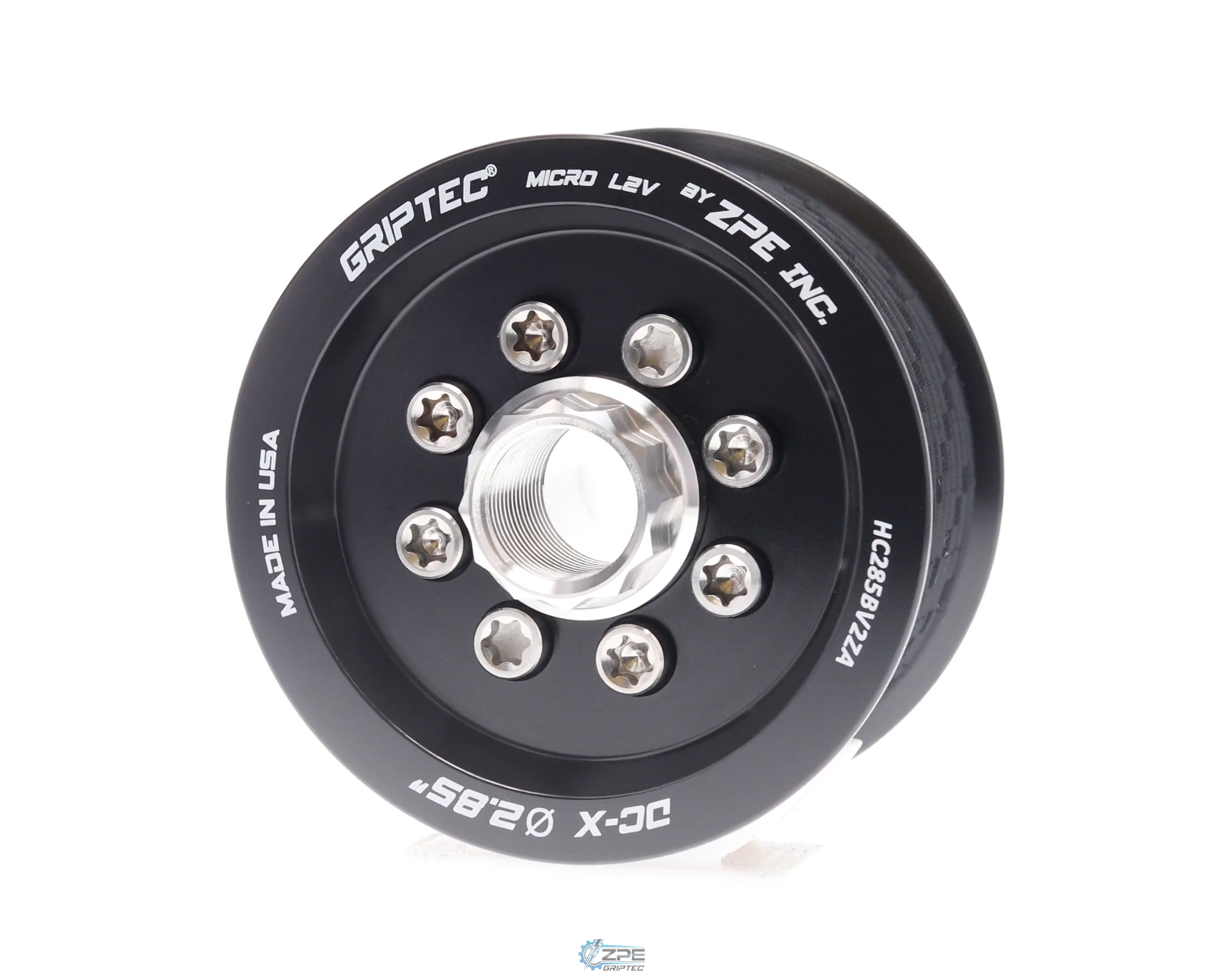 2.85" 10 Rib ZPE GripTec® 2pc HellCat L2V Black Pulley & Hub Kit