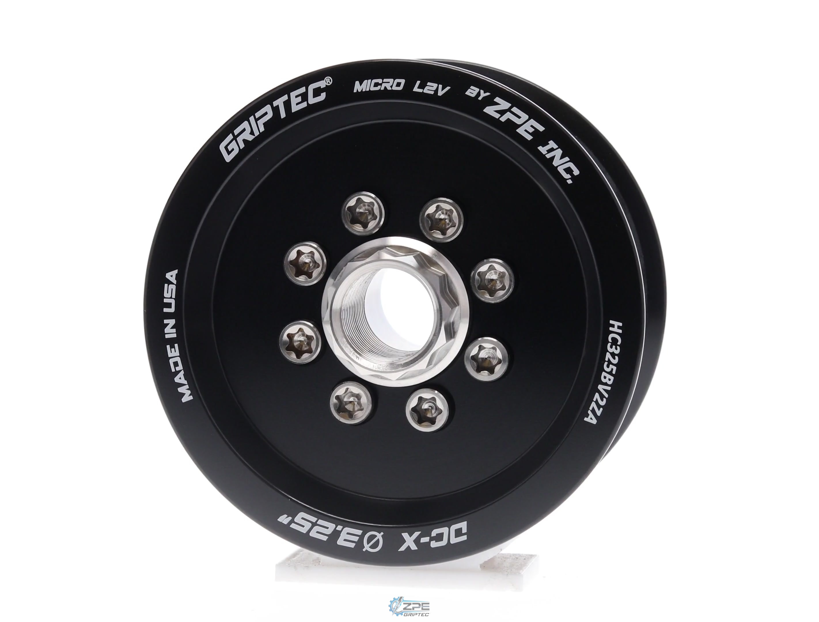3.25" 10 Rib ZPE GripTec® 2pc HellCat L2V Black Pulley & Hub Kit