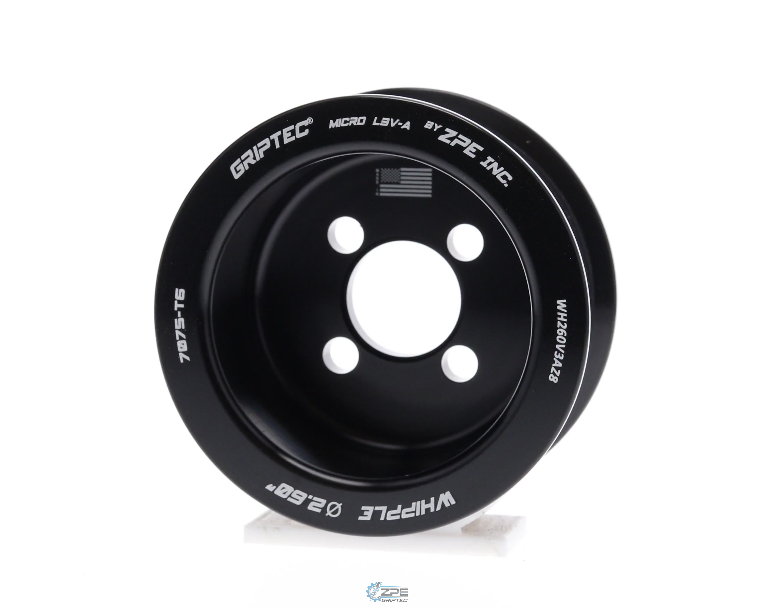 2.60" 8 Rib ZPE GripTec® Whipple Standard L3V-A Black Pulley
