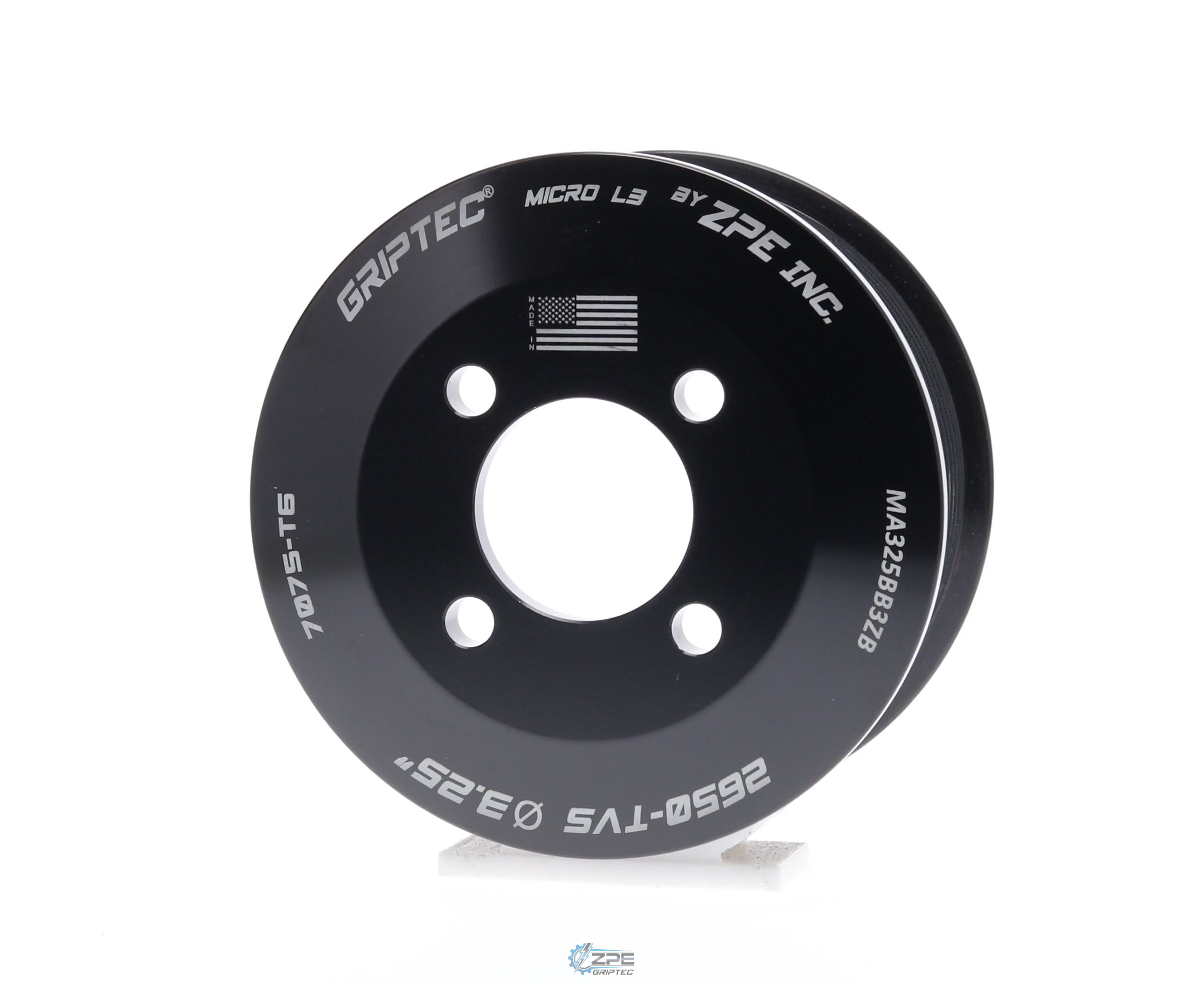 3.25" 11 Rib (+1.5/-1.5) ZPE GripTec® 2pc Magnuson LSA/LT4 2650 TVS L3 Black Pulley Only