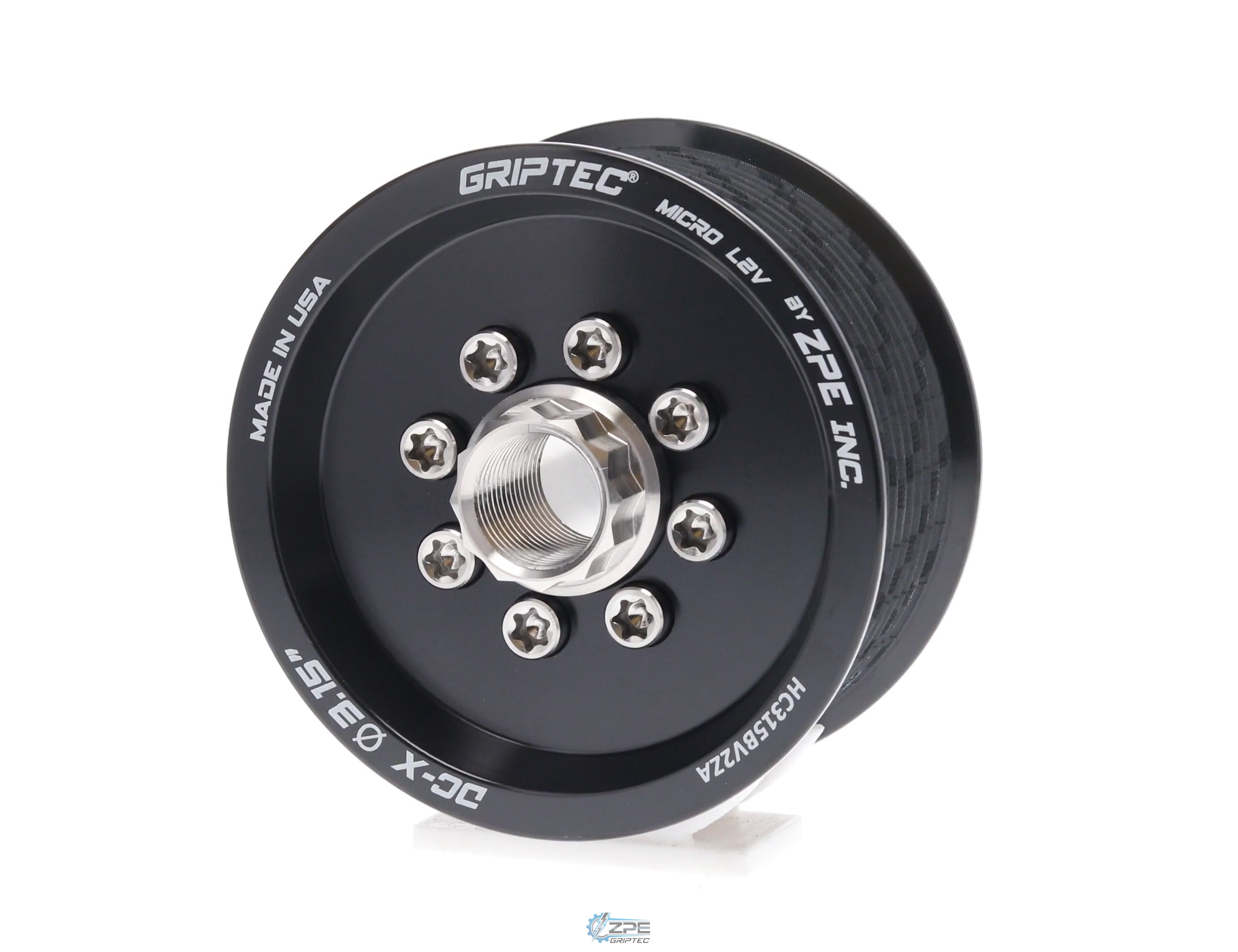 3.15" 10 Rib ZPE GripTec® 2pc HellCat L2V Black Pulley & Hub Kit
