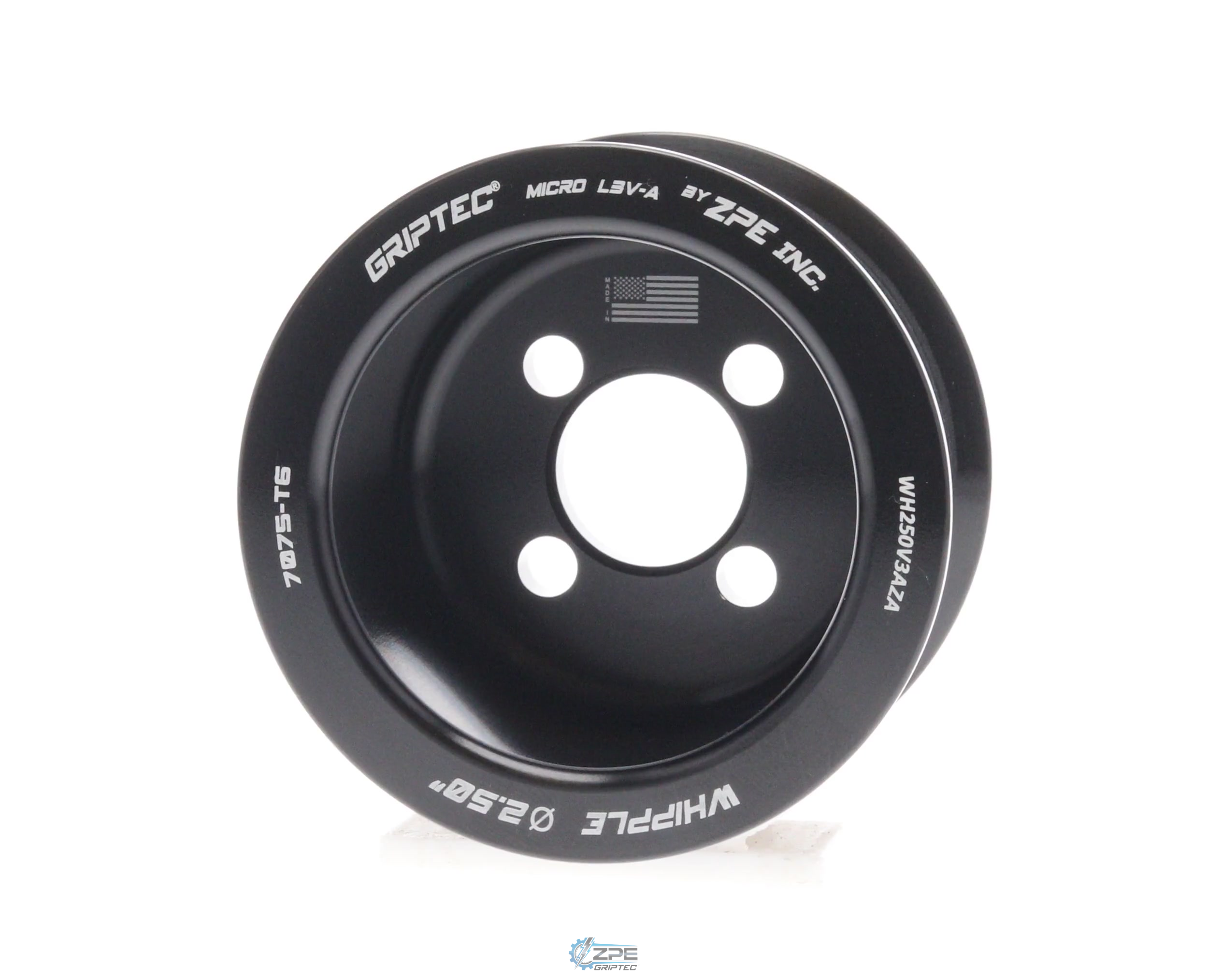 2.50" 10 Rib ZPE GripTec® Whipple Standard L3V-A Black Pulley