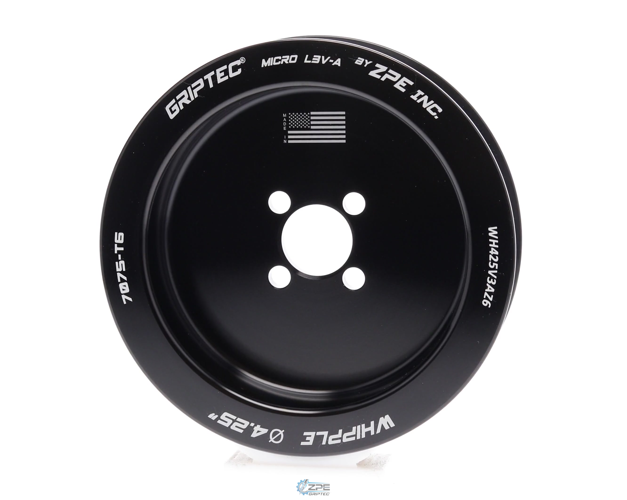 4.25" 6 Rib ZPE GripTec® Whipple Standard L3V-A Black Pulley