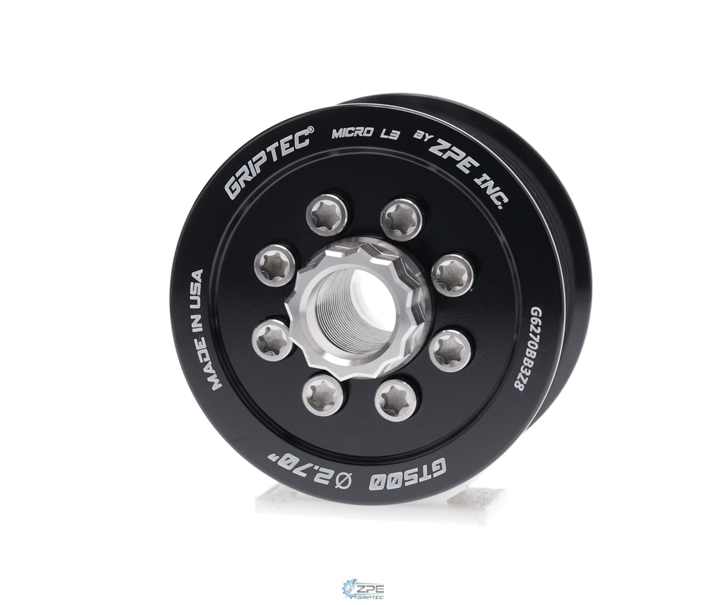 2.70" 8 Rib ZPE GripTec® 2pc 2020+ GT500 L3 Black Pulley & Hub Kit