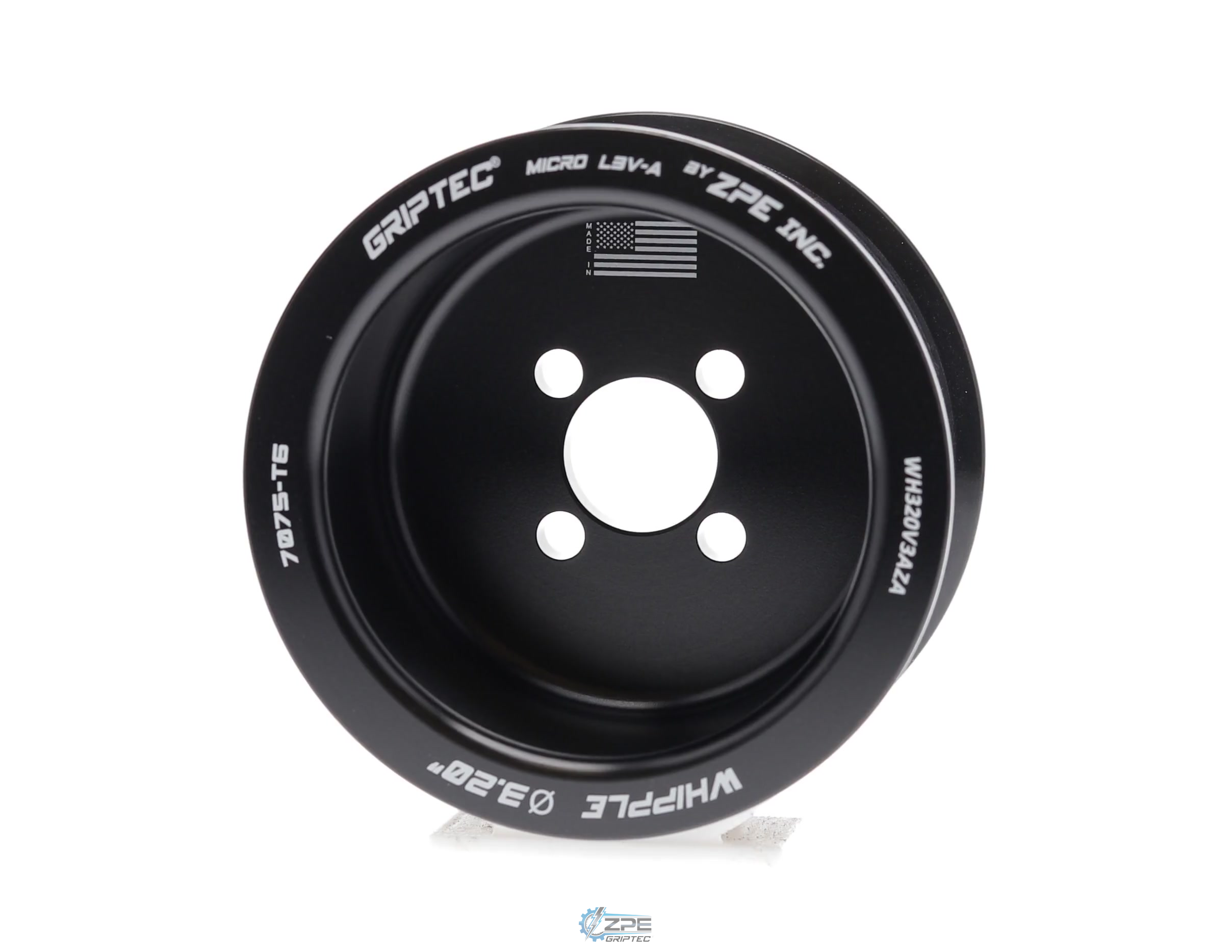 3.20" 10 Rib ZPE GripTec® Whipple Standard L3V-A Black Pulley
