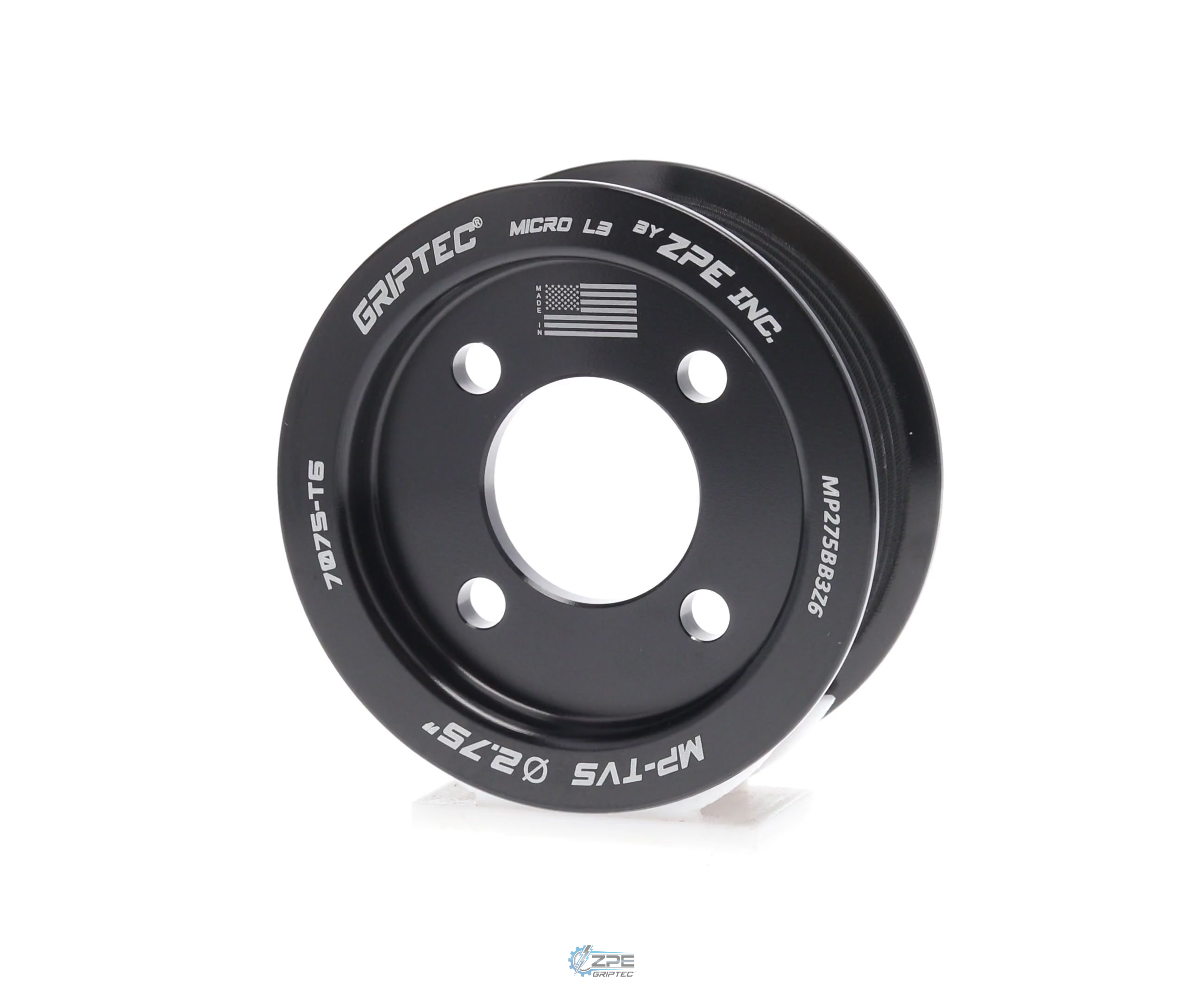 2.75" 6 Rib ZPE GripTec® 2pc Magnuson TVS L3 Black Pulley Only