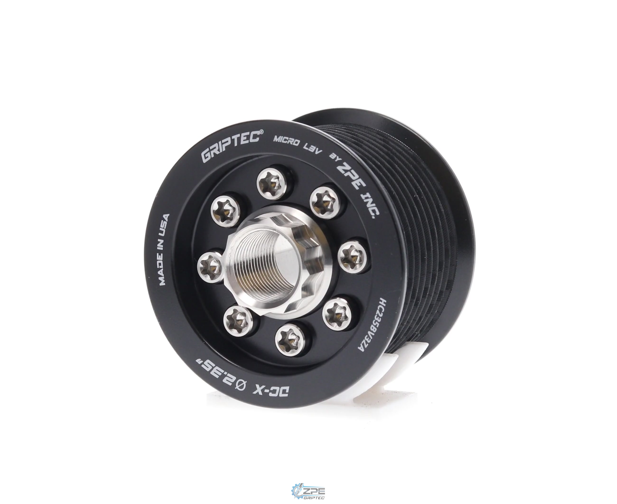 2.35" 10 Rib ZPE GripTec® 2pc HellCat L3V Black Pulley & Hub Kit