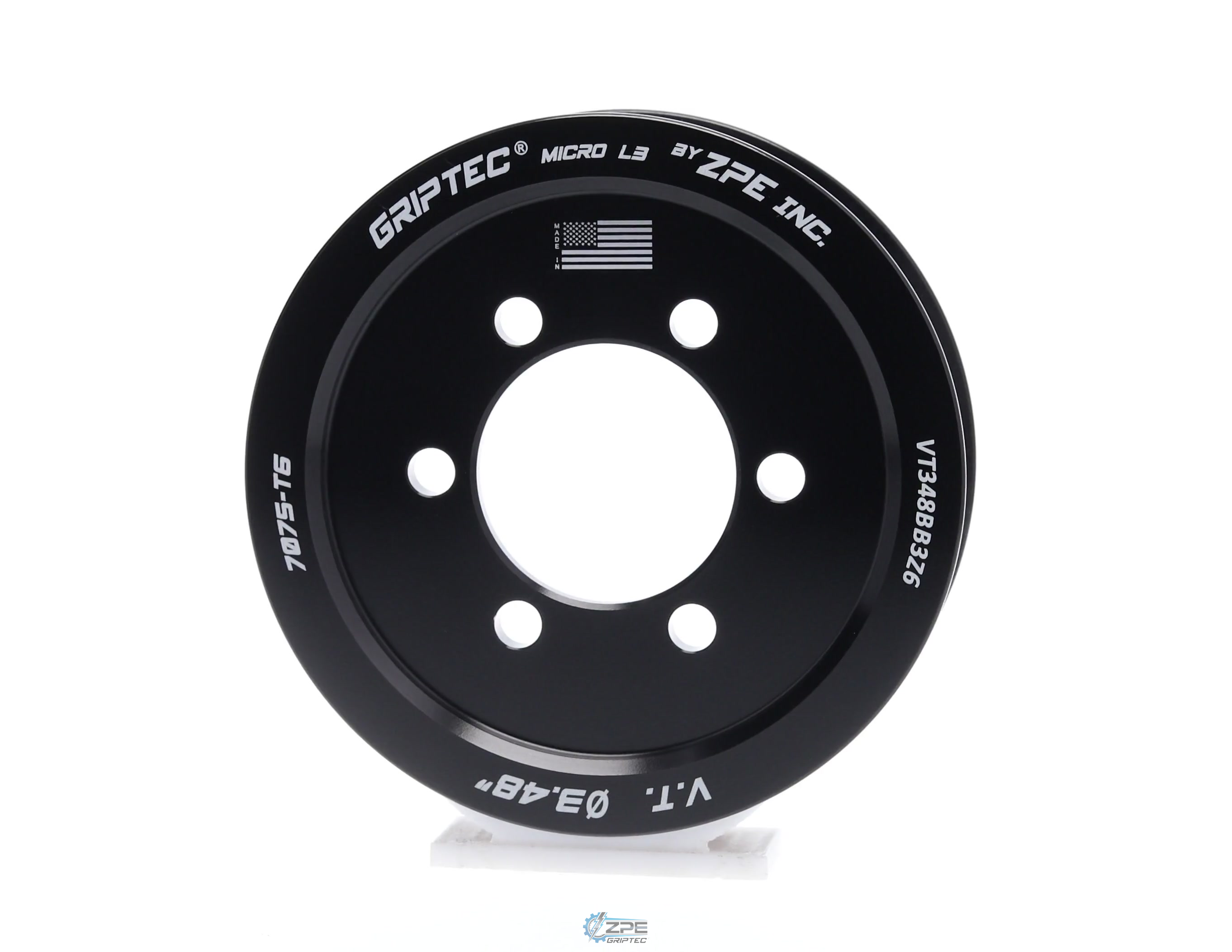 3.48" 6 Rib ZPE GripTec® 2pc Vortech YSi/JT/V3 L3 Black Pulley Only
