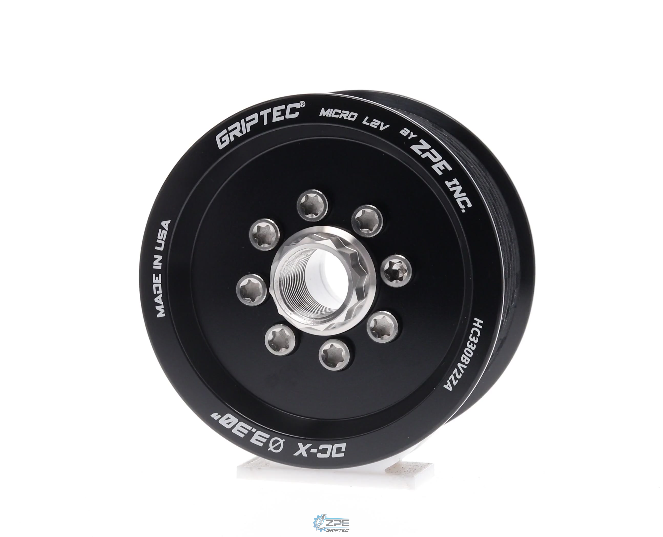 3.30" 10 Rib ZPE GripTec® 2pc HellCat L2V Black Pulley & Hub Kit