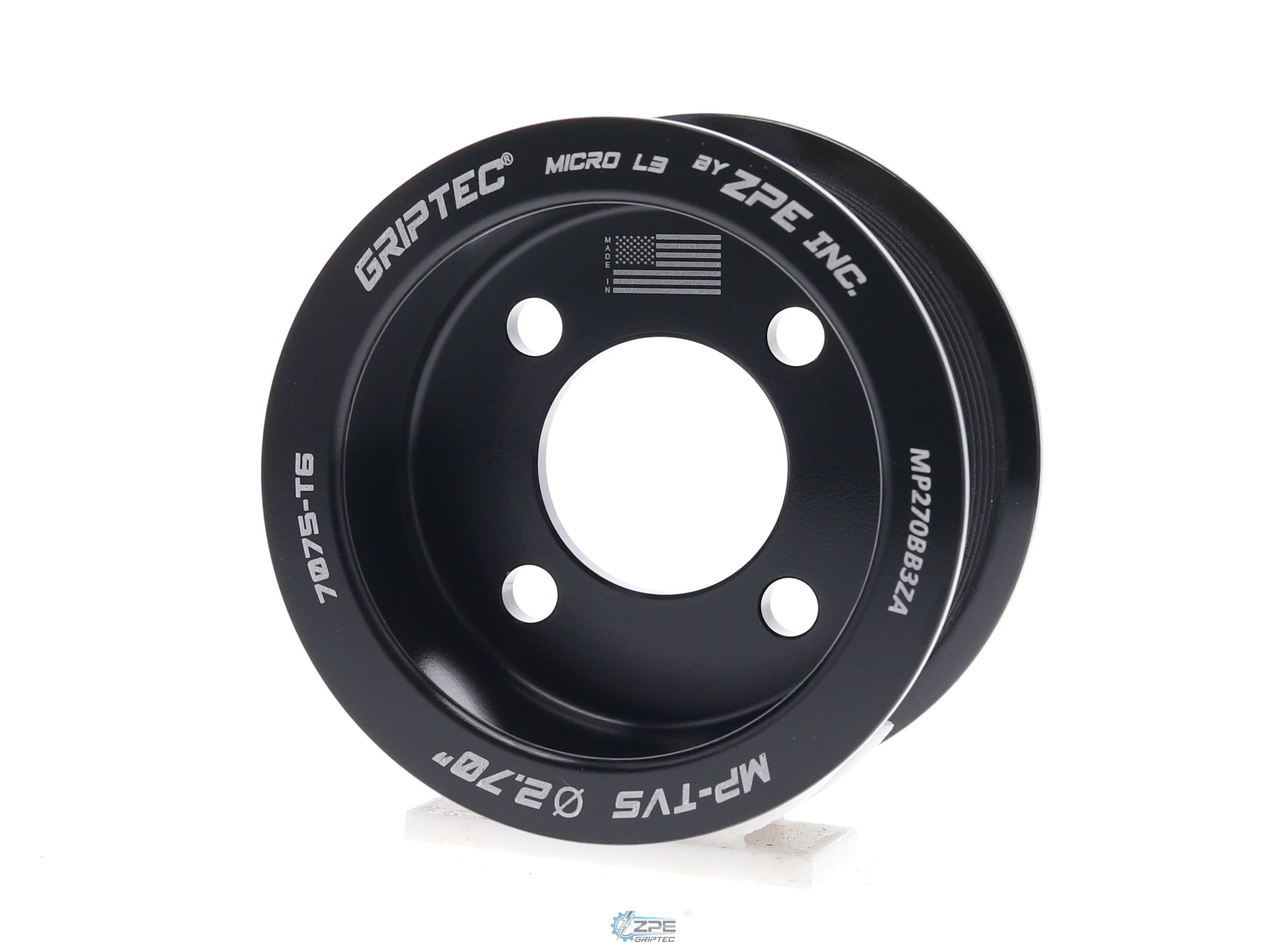 2.70" 10 Rib ZPE GripTec® 2pc Magnuson TVS L3 Black Pulley Only