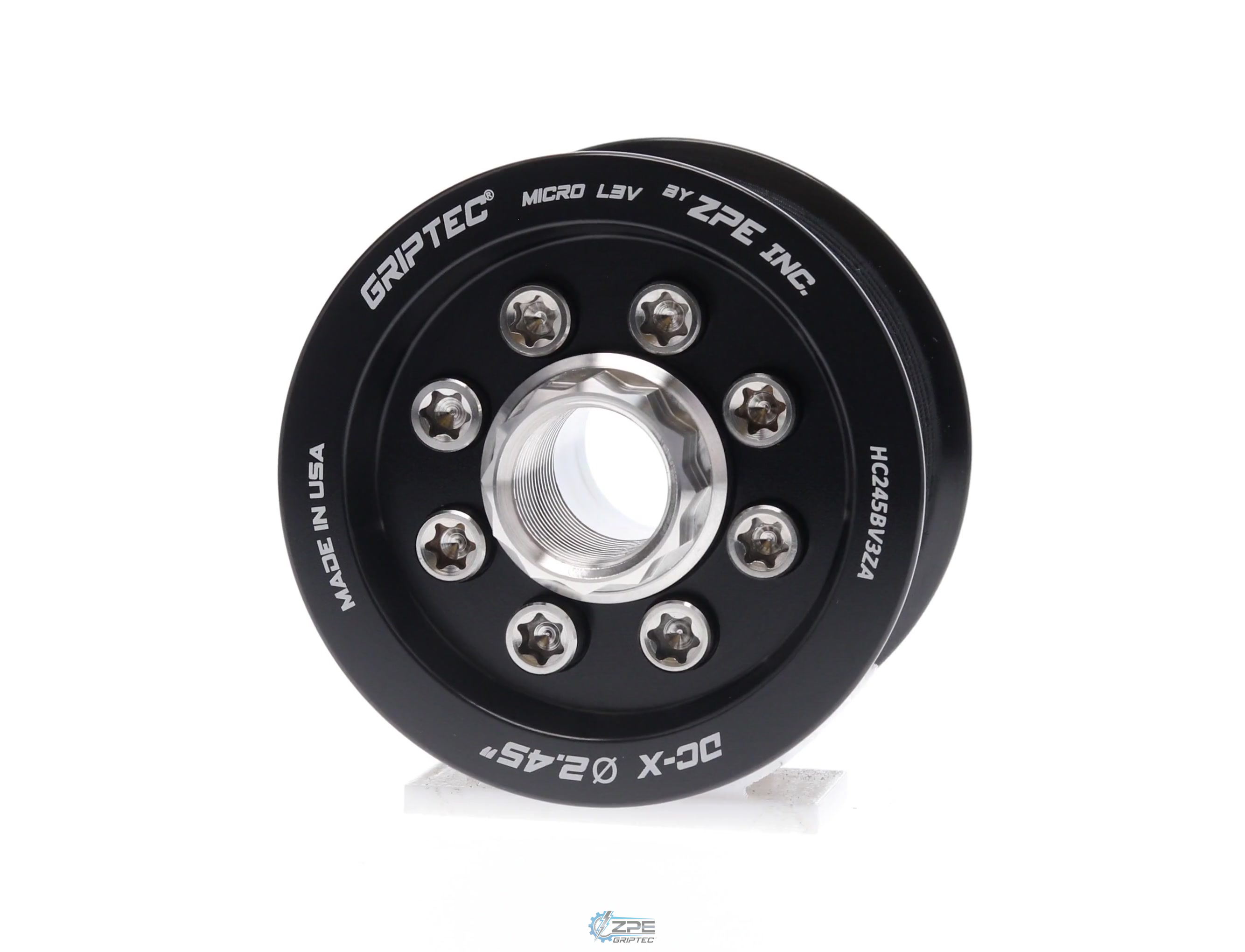 2.45" 10 Rib ZPE GripTec® 2pc HellCat L3V Black Pulley & Hub Kit