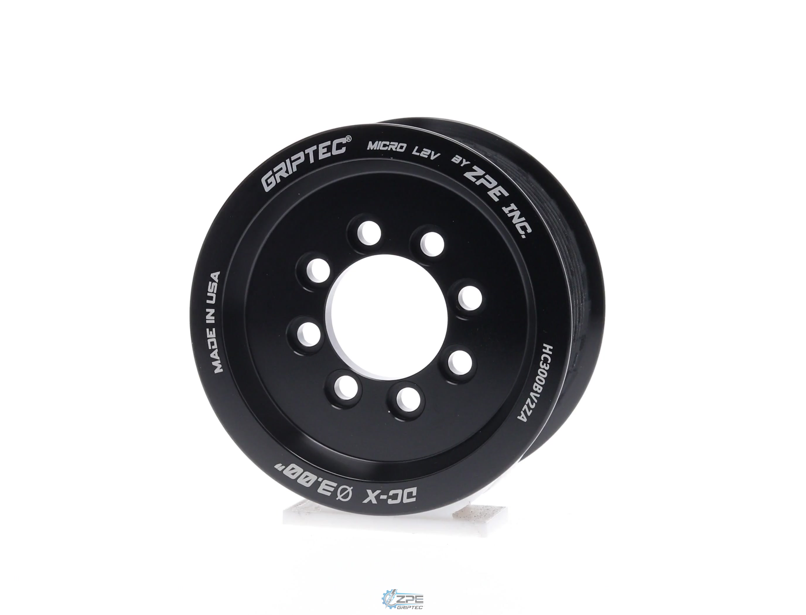3.00" 10 Rib ZPE GripTec® 2pc HellCat L2V Black Pulley Only