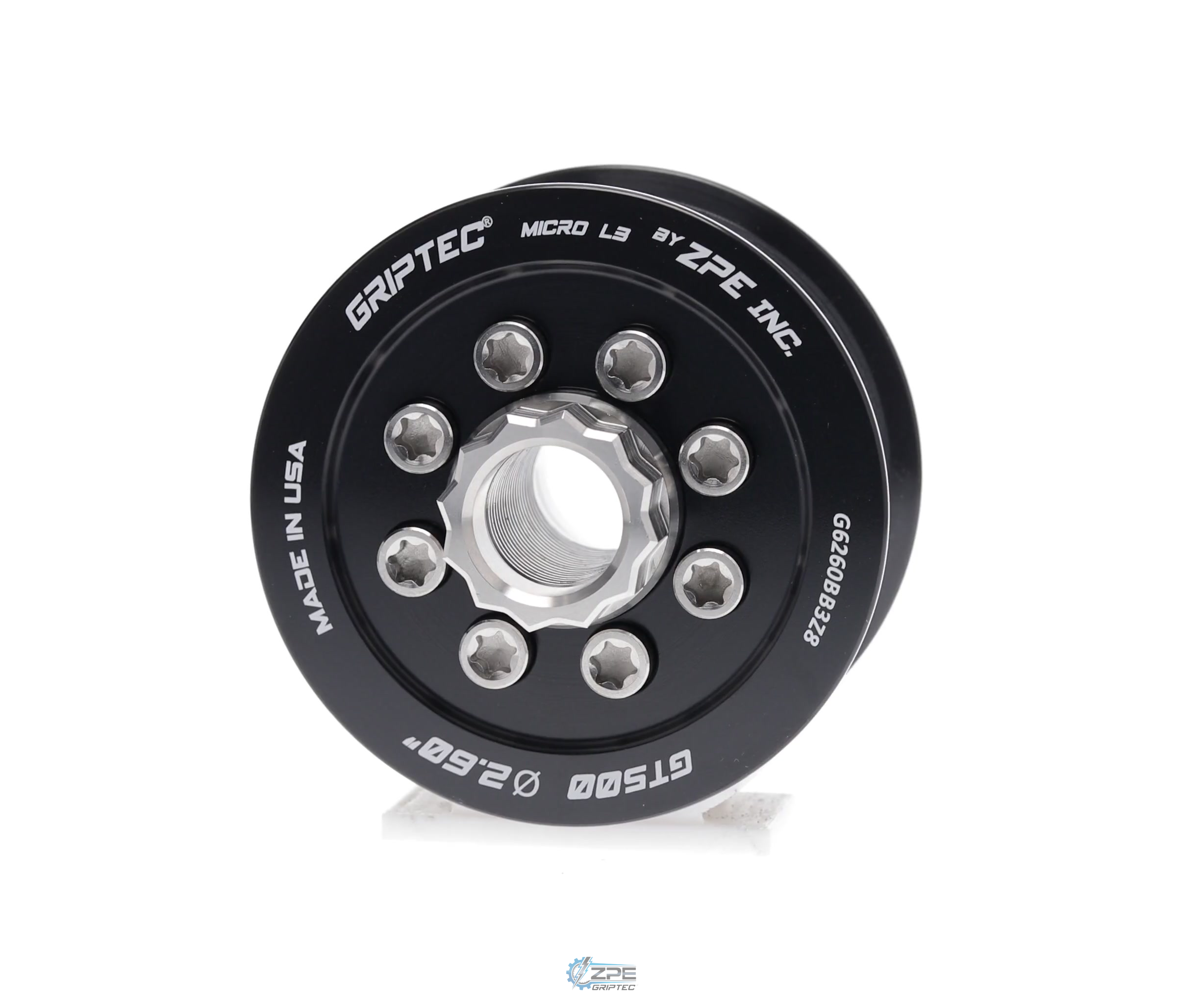 2.60" 8 Rib ZPE GripTec® 2pc 2020+ GT500 L3 Black Pulley & Hub Kit