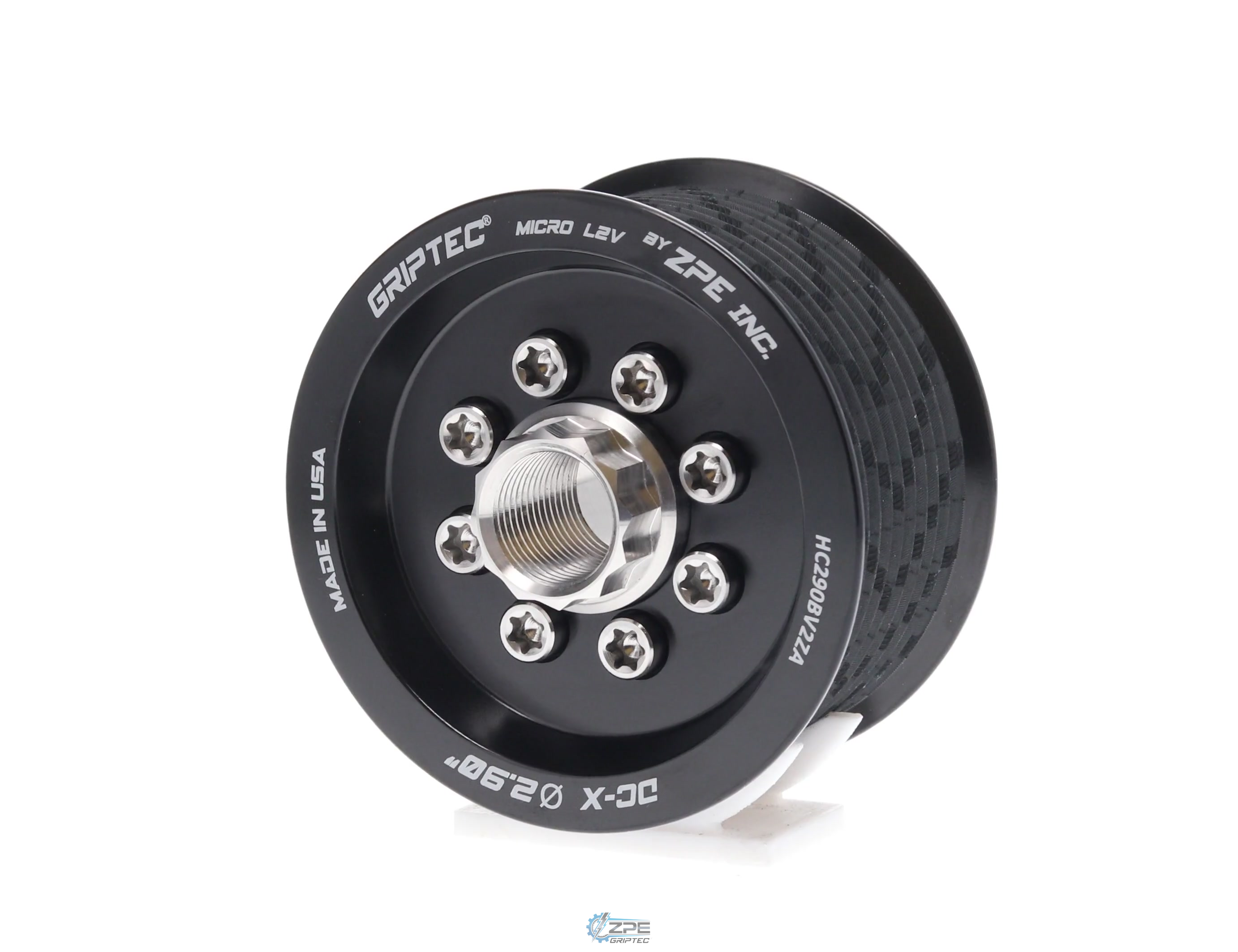 2.90" 10 Rib ZPE GripTec® 2pc HellCat L2V Black Pulley & Hub Kit