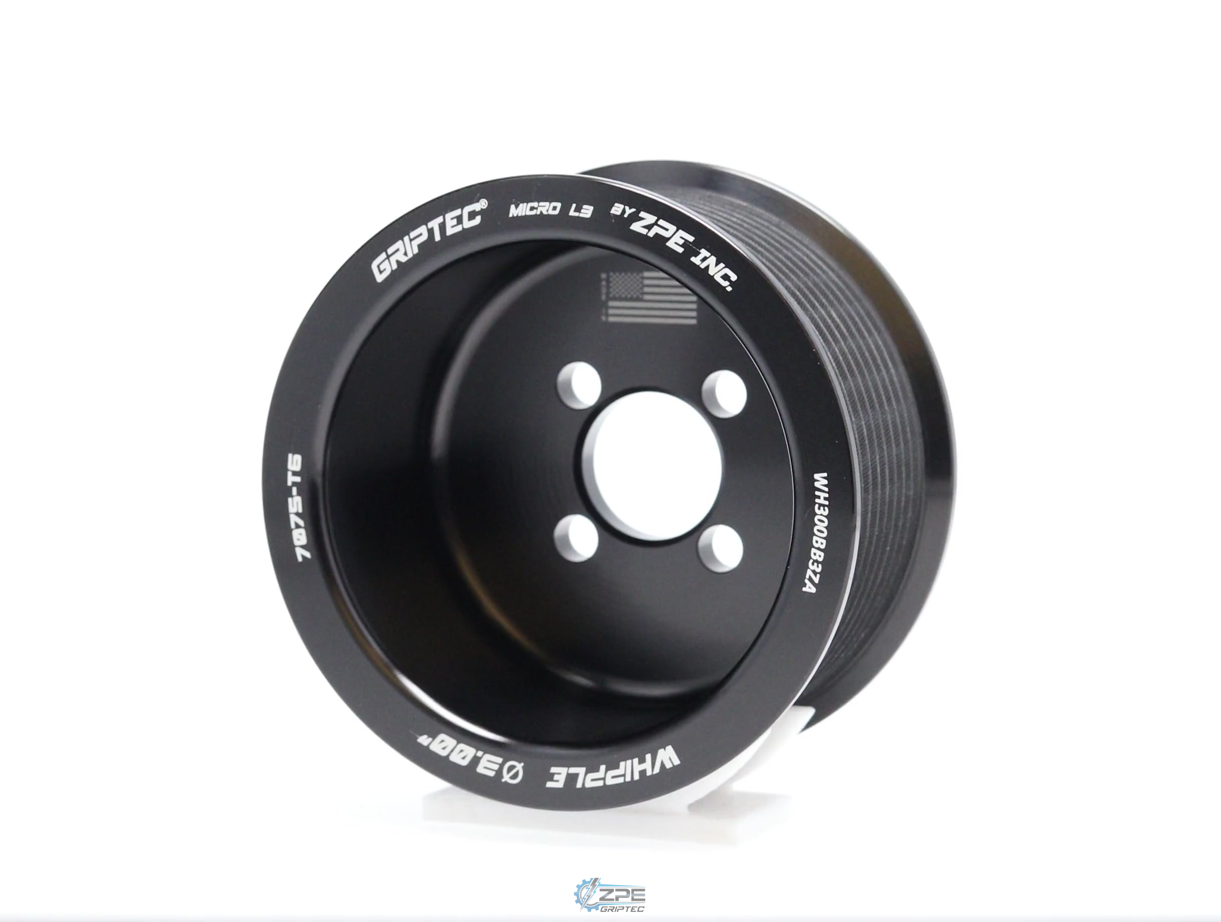 3.00" 10 Rib ZPE GripTec® Whipple Standard L3 Black Pulley