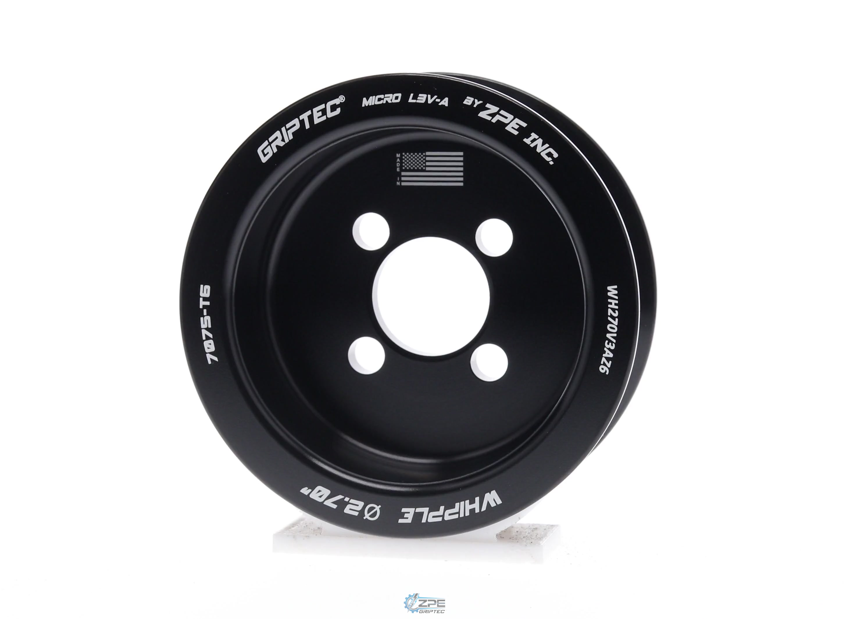 2.70" 6 Rib ZPE GripTec® Whipple Standard L3V-A Black Pulley