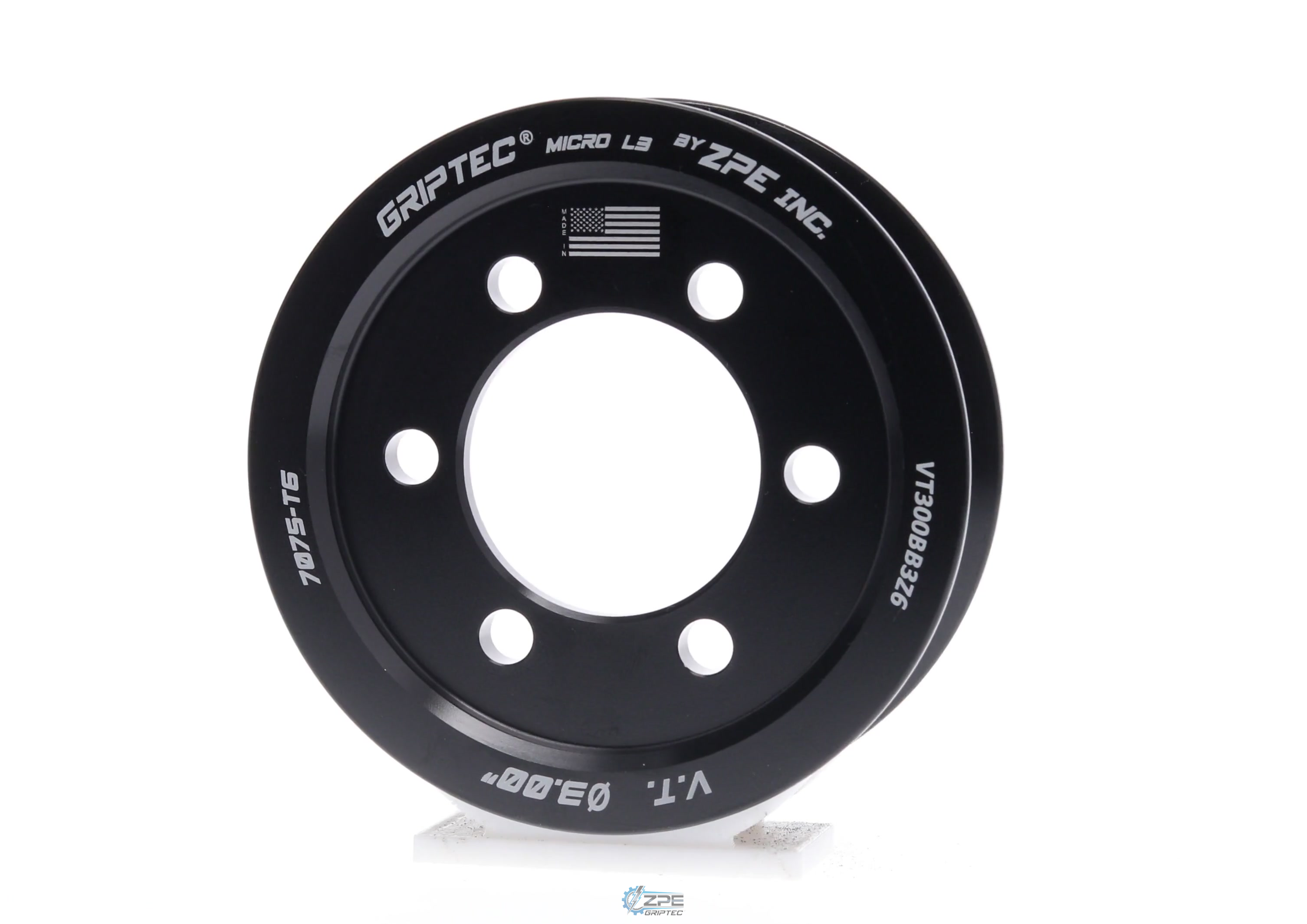 3.00" 6 Rib ZPE GripTec® 2pc Vortech YSi/JT/V3 L3 Black Pulley Only