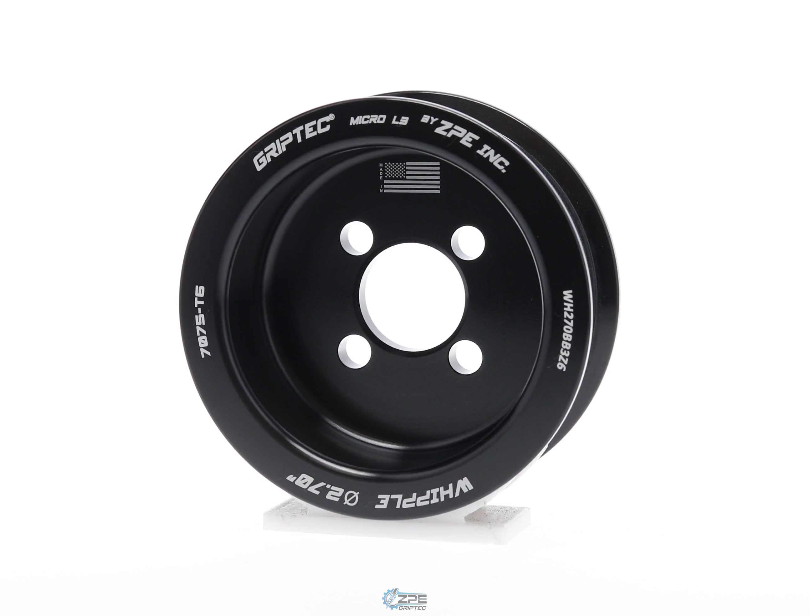 2.70" 6 Rib ZPE GripTec® Whipple Standard L3 Black Pulley